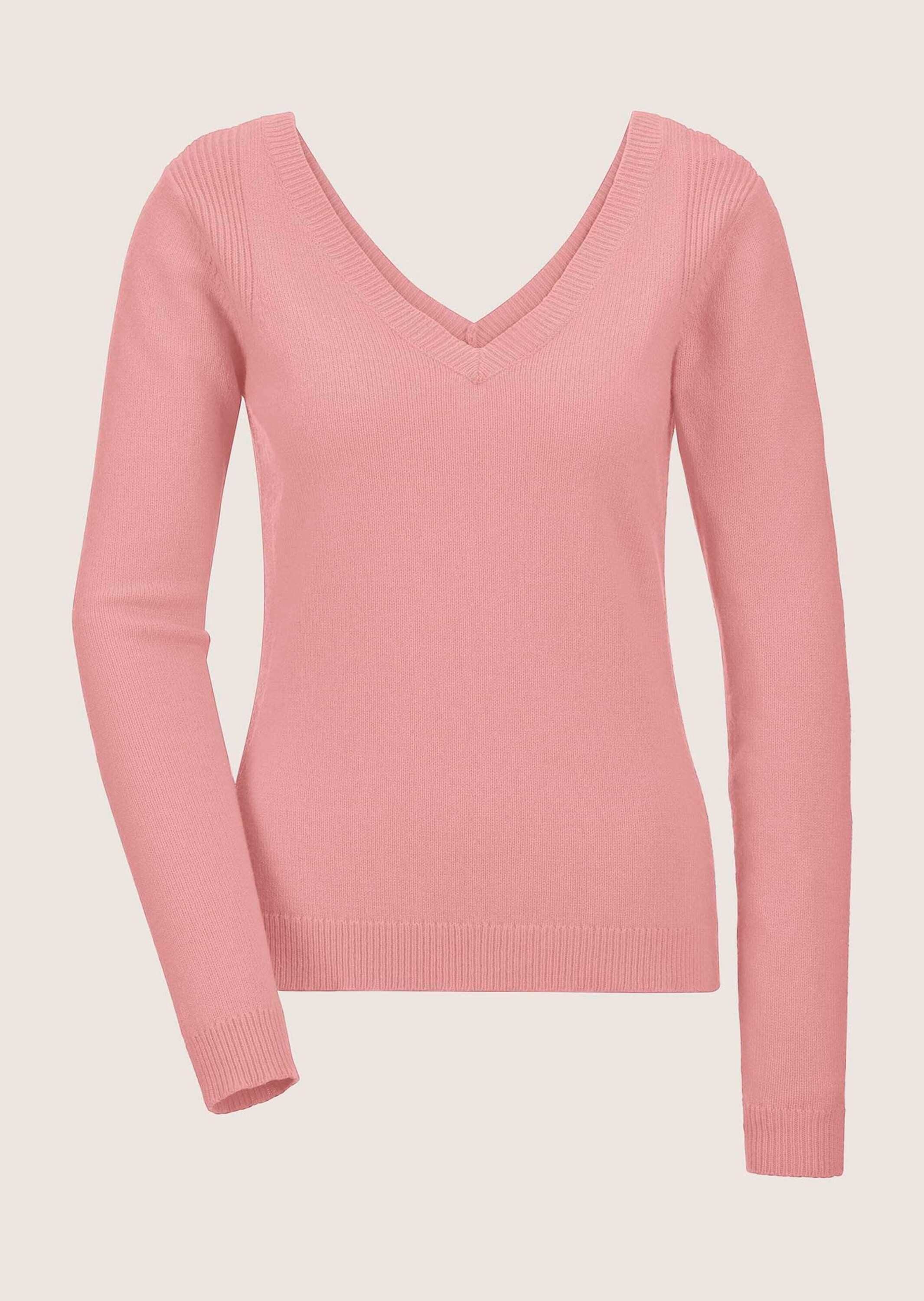 Strickpullover V-Pullover mit Rücken-Ausschnitt