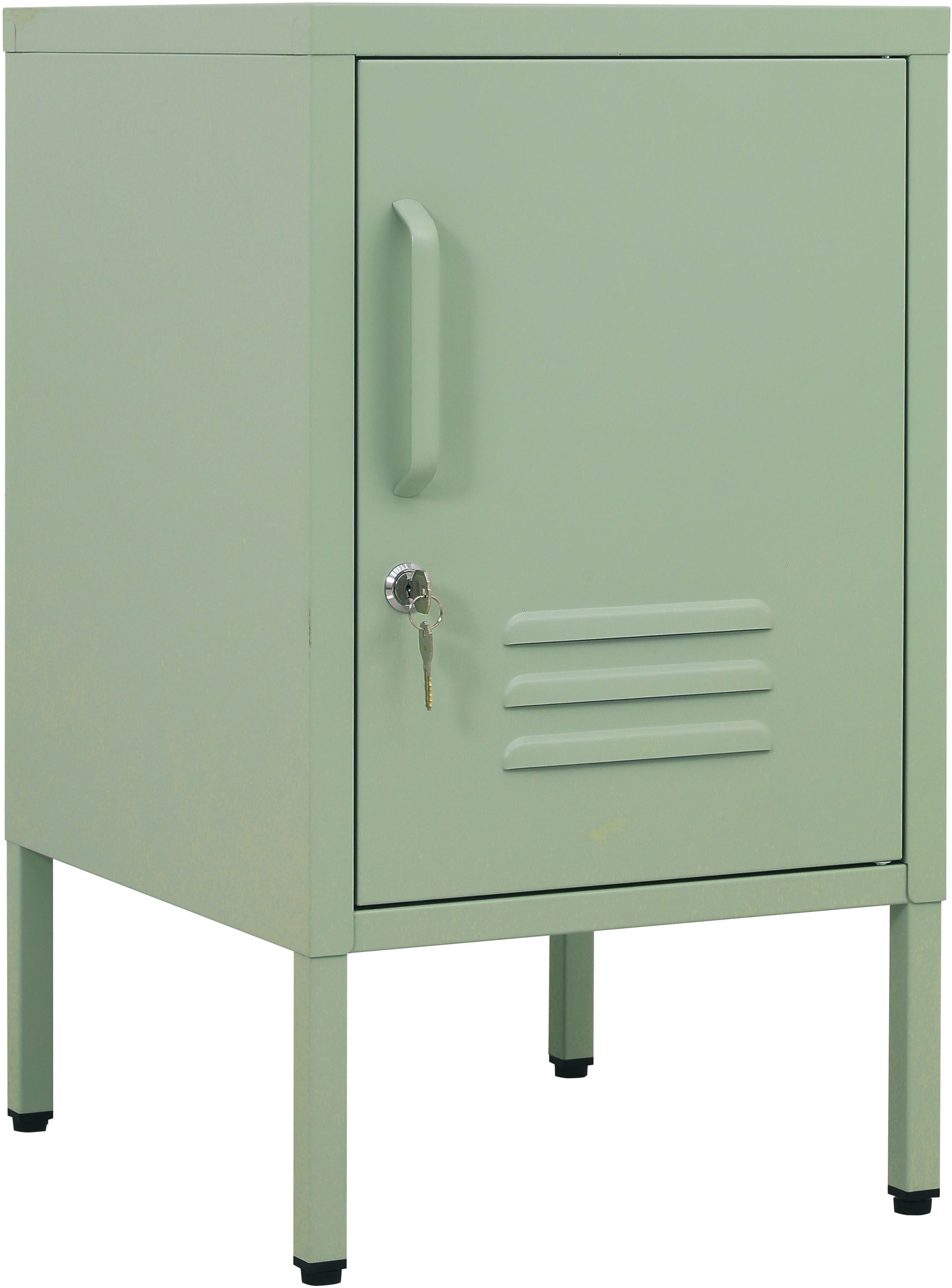 OTTO home Nachtkommode Nachttisch Nachtkonsole Beistelltisch Metallschrank Siena (in 4 Farben aus Metall Stahlschrank Bestseller), Nachtschrank in der Höhe verstellbar, abschließbar