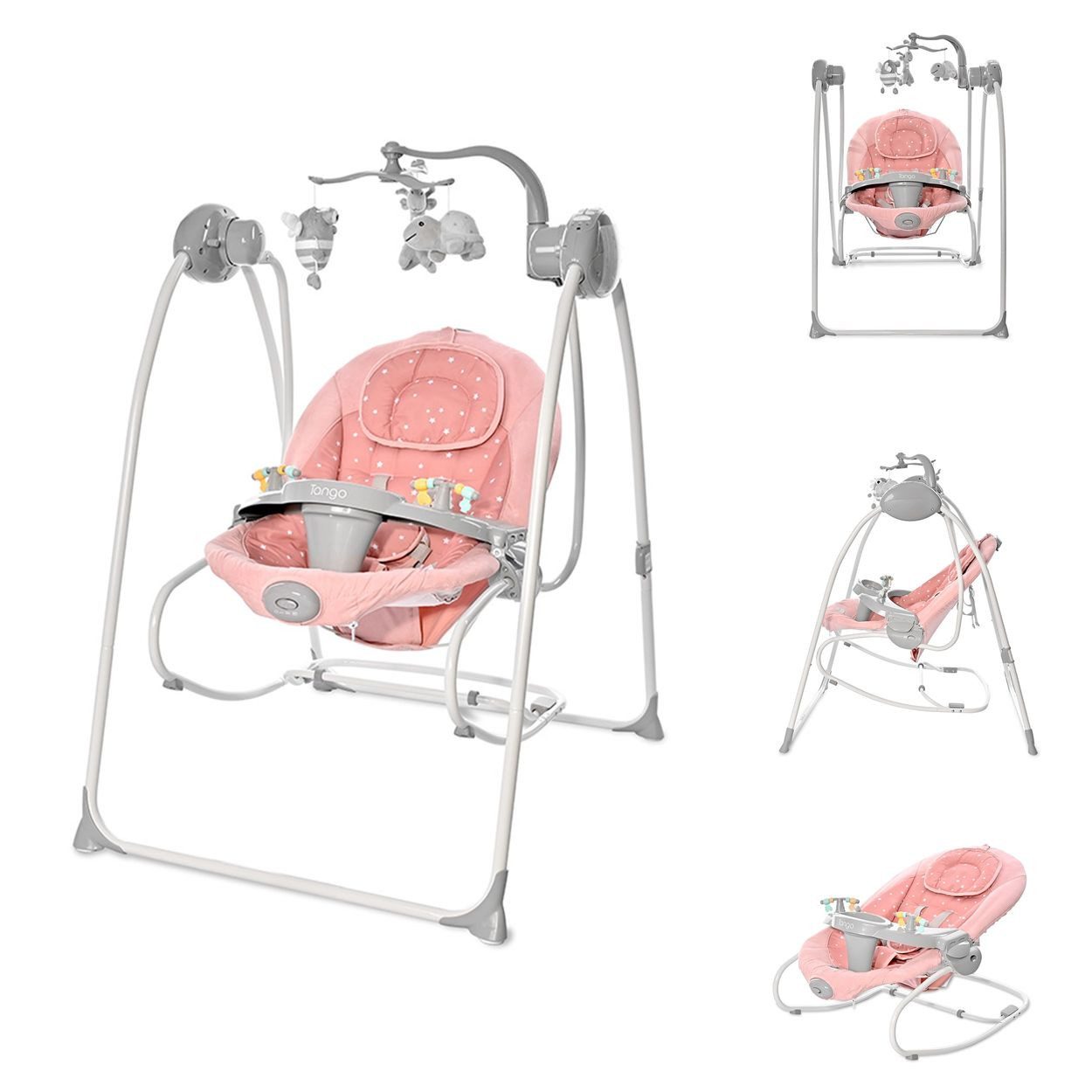 Lorelli Babywippe Babywippe elektrisch Tango 2 in 1, Fernbedienung, MP3, Timer, Mobile