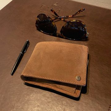 DRAKENSBERG Geldbörse Geldbeutel »Alan« Havanna-Braun, hochwertige Herren Brieftasche aus Leder mit RFID Schutz und Gravur