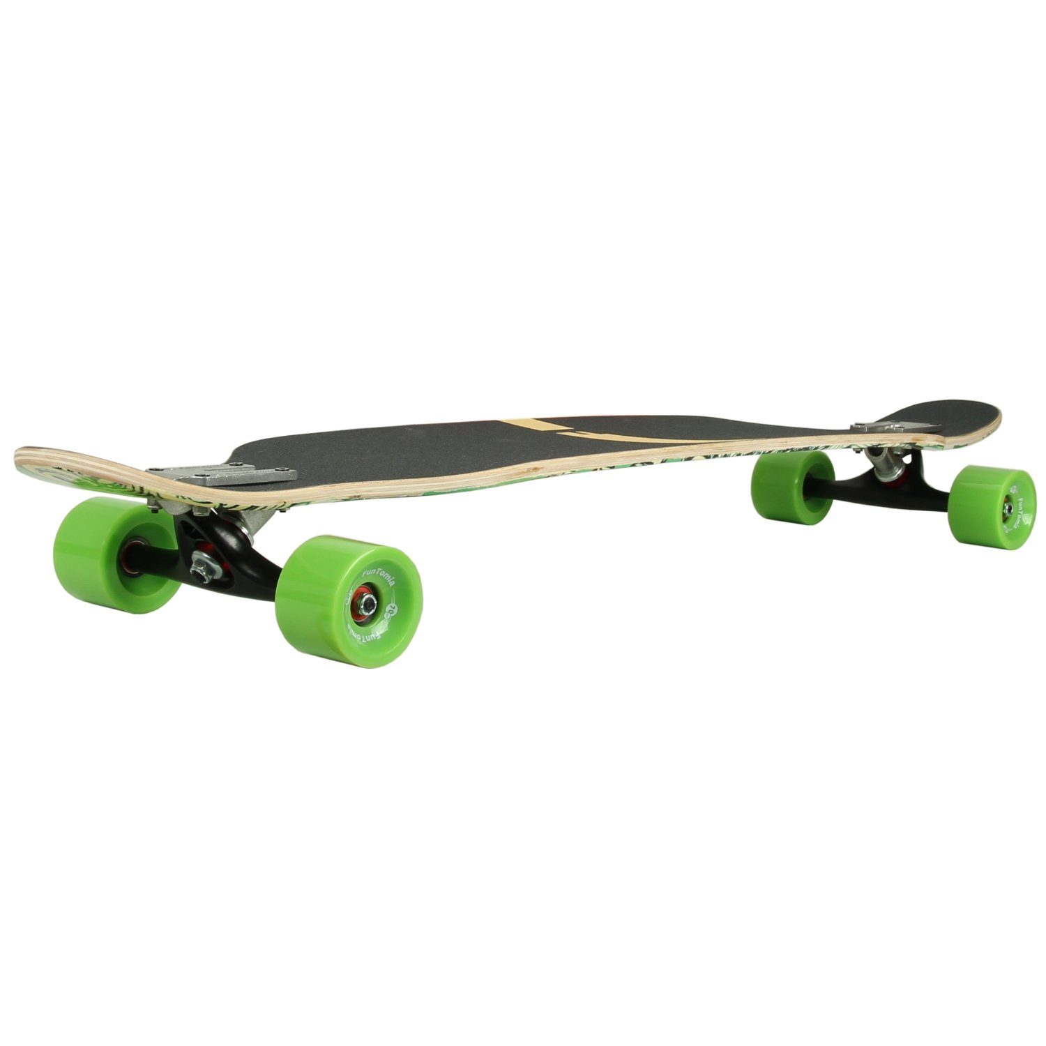 FunTomia Longboard Longboard in 3 Flex Stufen Camber Ahornholz + T-Tool mit LED Rollen, Camber Twin Tip – Bild 4 von 5