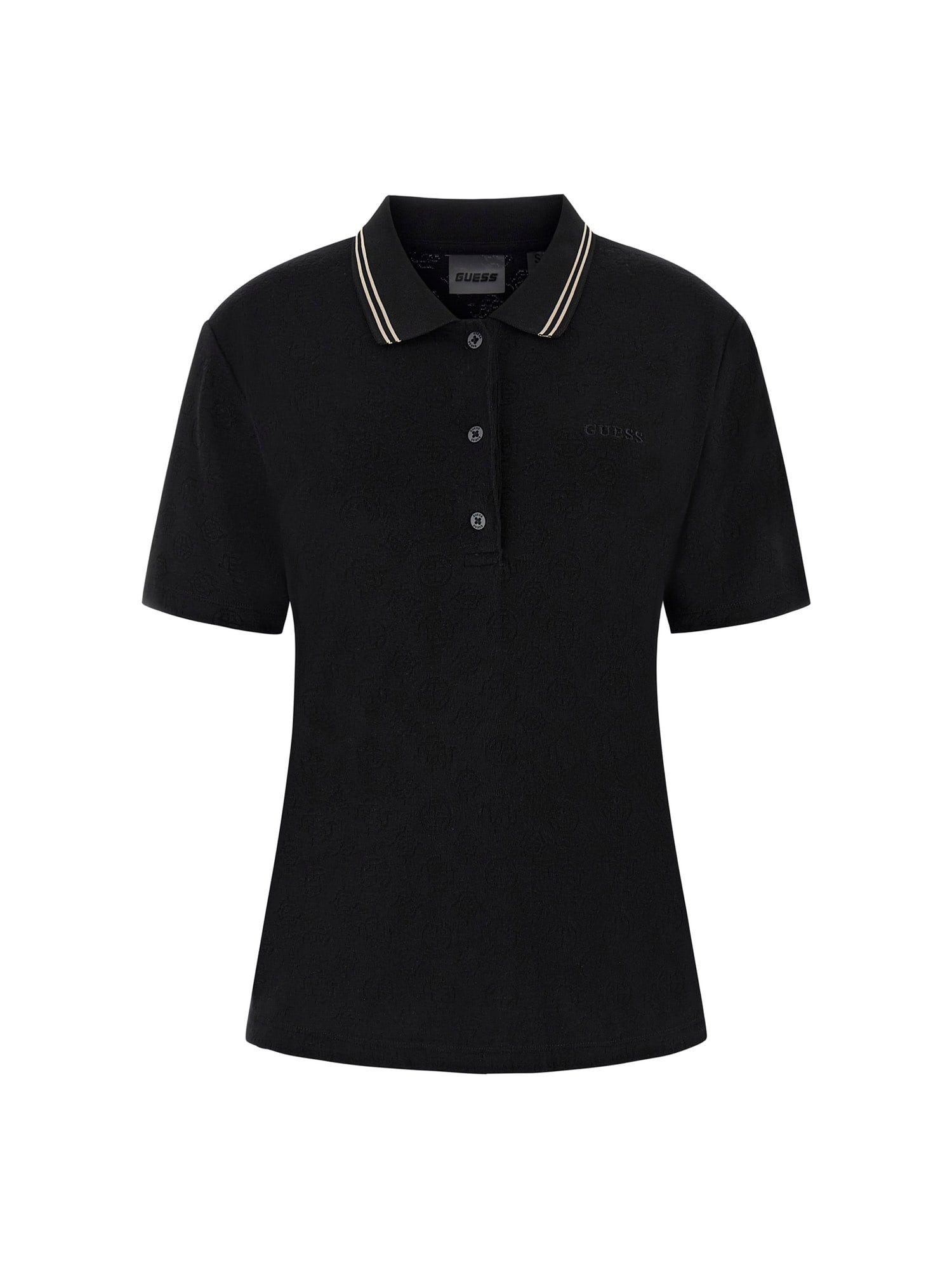 Guess Poloshirt – Enganliegendes Kurzarmshirt mit Knopfleiste - gestreifter Polo gestreifter Kragen