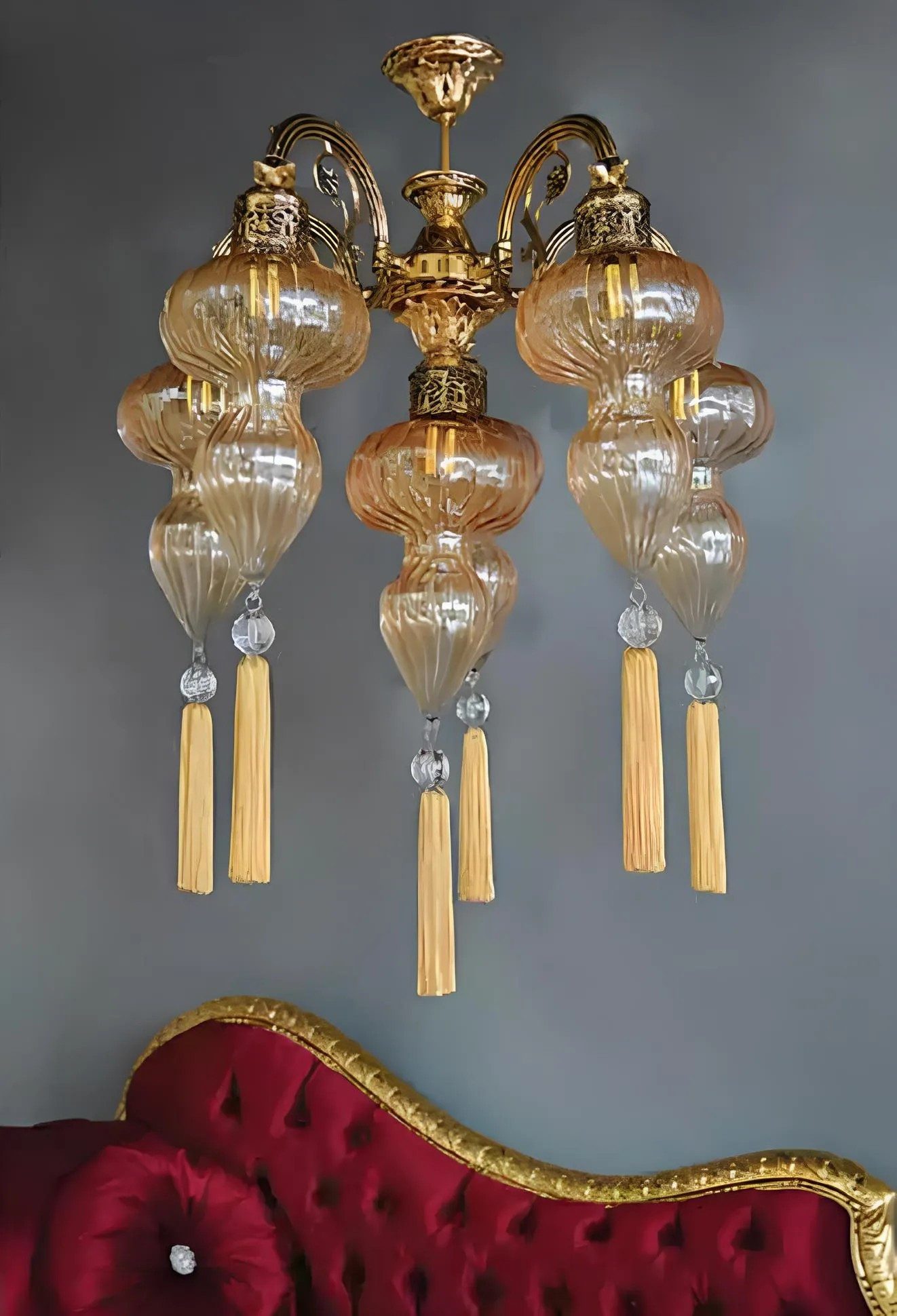 JVmoebel Hängeleuchte Glasleuchte in Gelb mit elegantem Design, Made in Europa