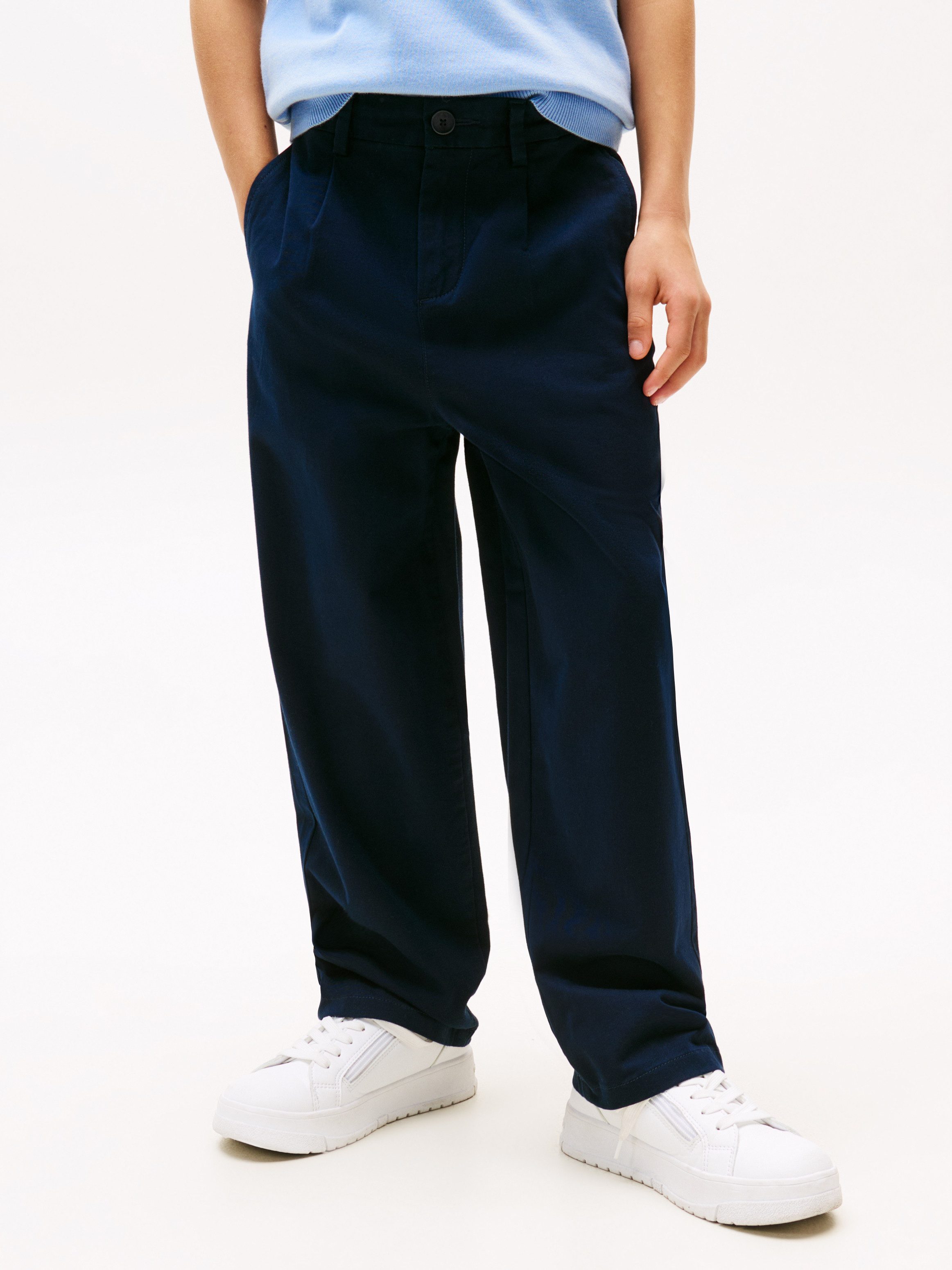 Tommy Hilfiger Chinohose PLEATED CHINO PANT für Kinder bis 16 Jahre, mit Bundfalten