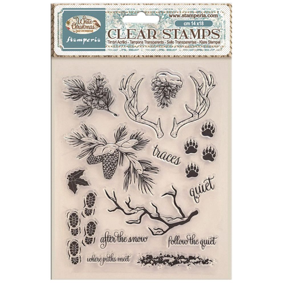 Stamperia Stempel White Christmas, 15 Stk.