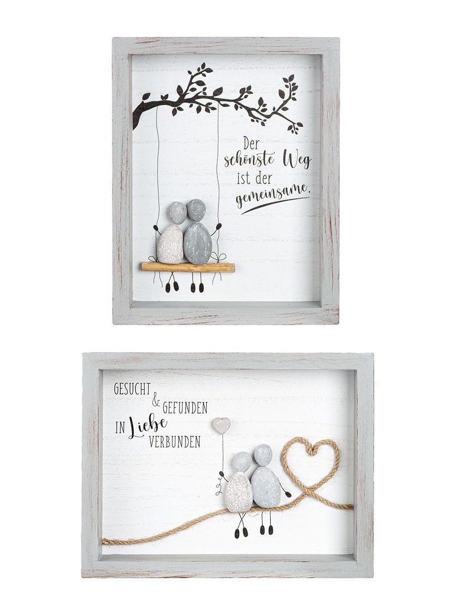 MF Bilderrahmen 2 Set Steinbild Liebe der schönste Weg 2 Varianten Inspirie günstig online kaufen