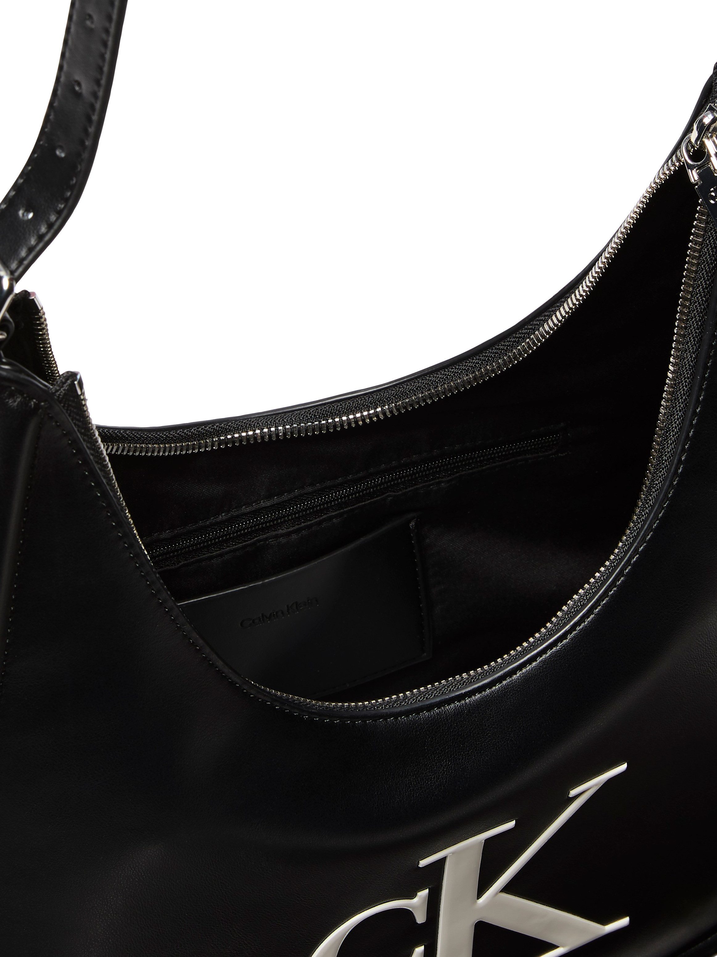 Calvin Klein Schultertasche BOLD CK CRESCENT BAG, Damen Handtasche, Umhängetasche mit CK-Logo