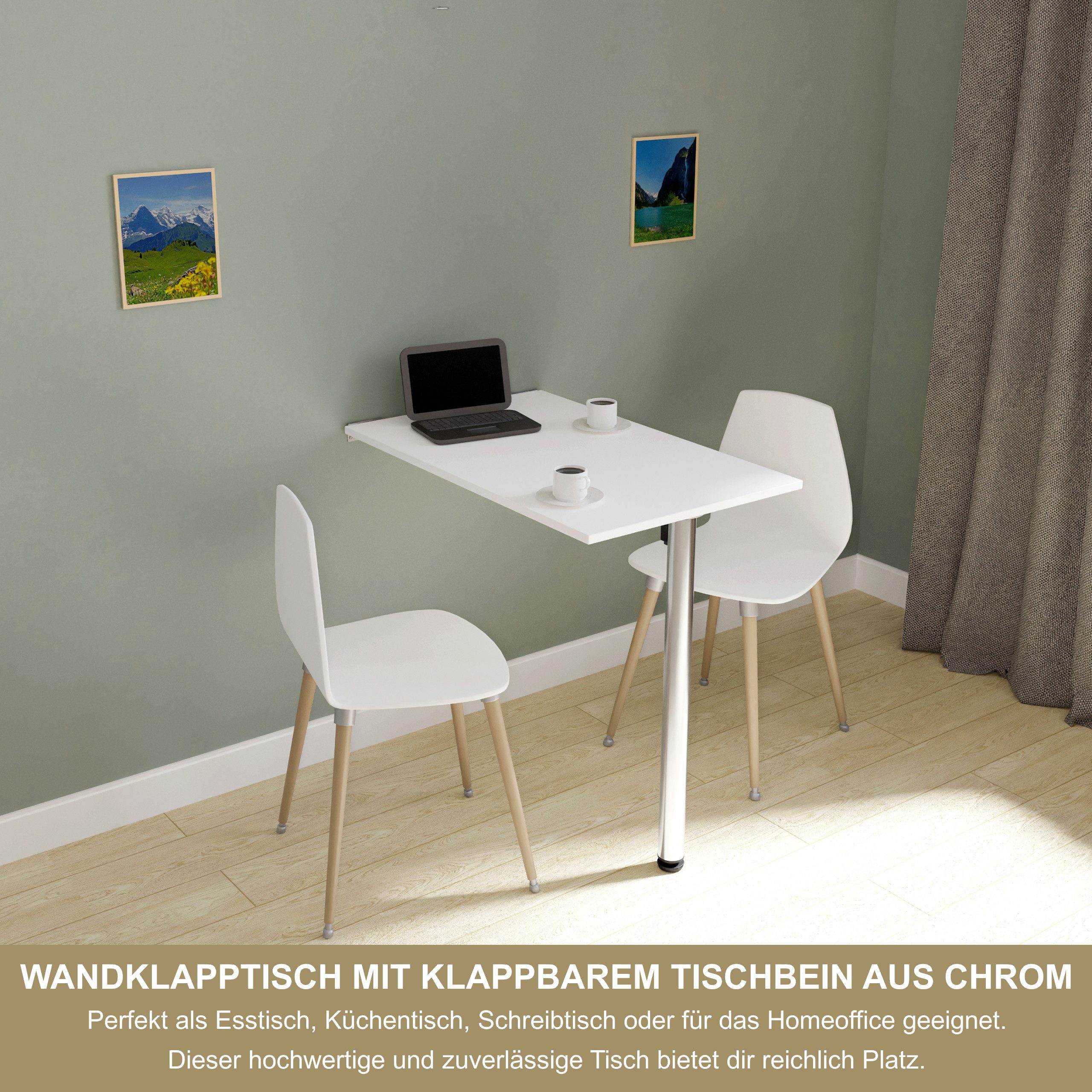 KDR Produktgestaltung Klapptisch 80x50 Wandklapptisch Esstisch Küchentisch günstig online kaufen