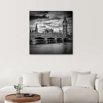 Posterlounge Leinwandbild Melanie Viola, LONDON Houses of Parliament & Westminster Bridge, Fotografie