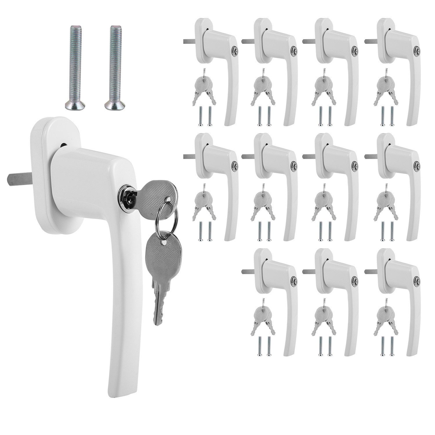Clanmacy Fenstergriff Fenstergriff mit Schloss Set gleichschließend abschließbar Metall, 12x