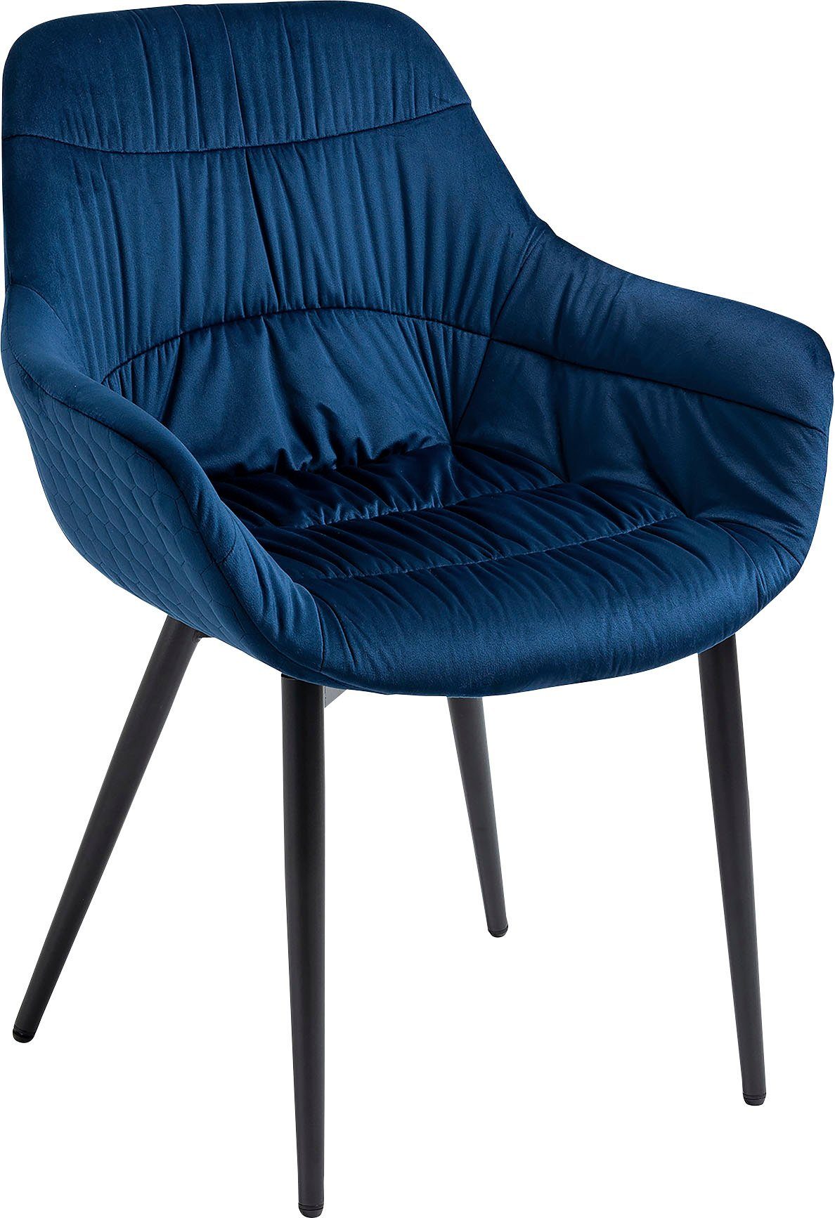 SalesFever Armlehnstuhl, 2-fach gesteppt Blau/Schwarz