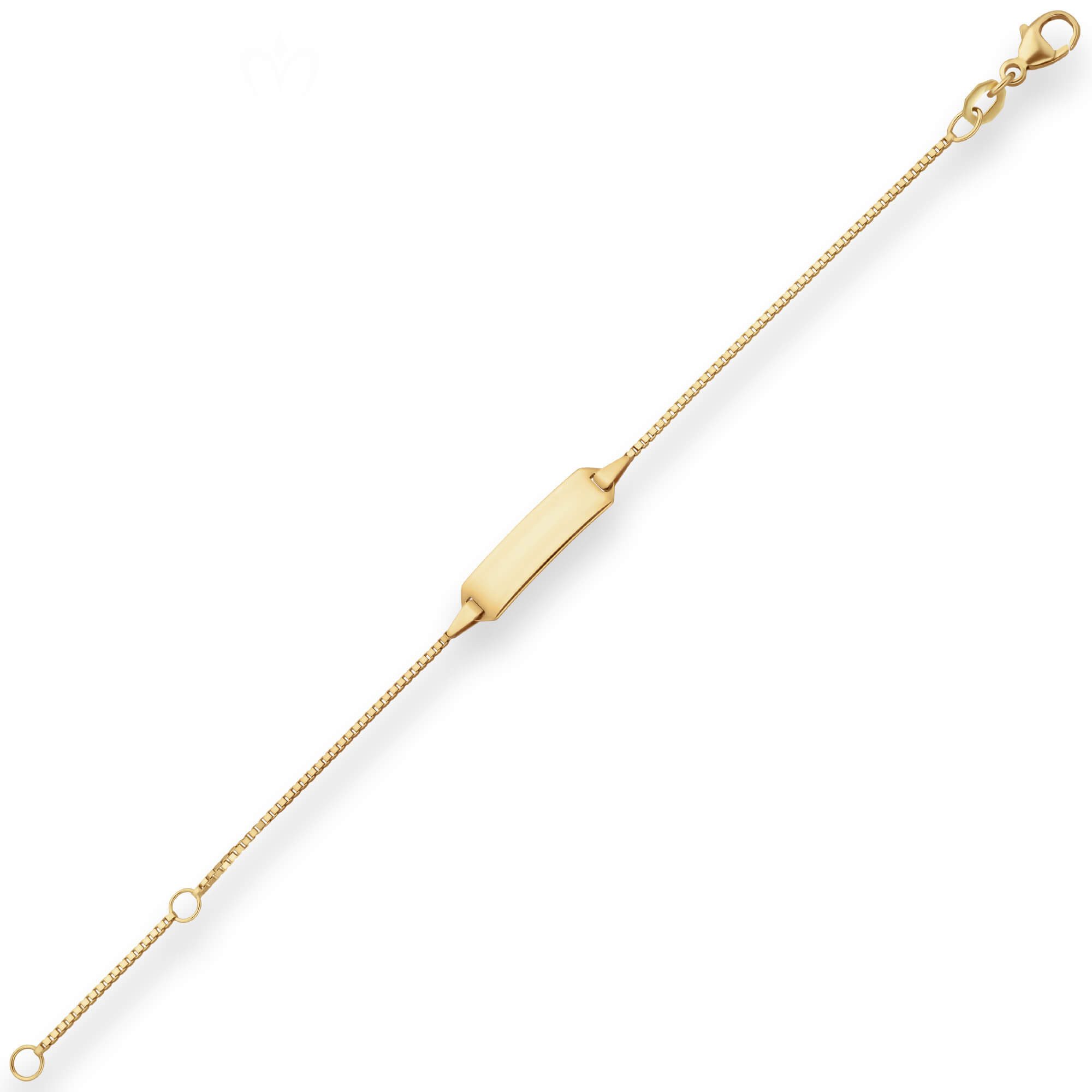 Goldarmband 0,9mm Id-Armband Veneziakette Schildband aus 750 Gelbgold 14cm