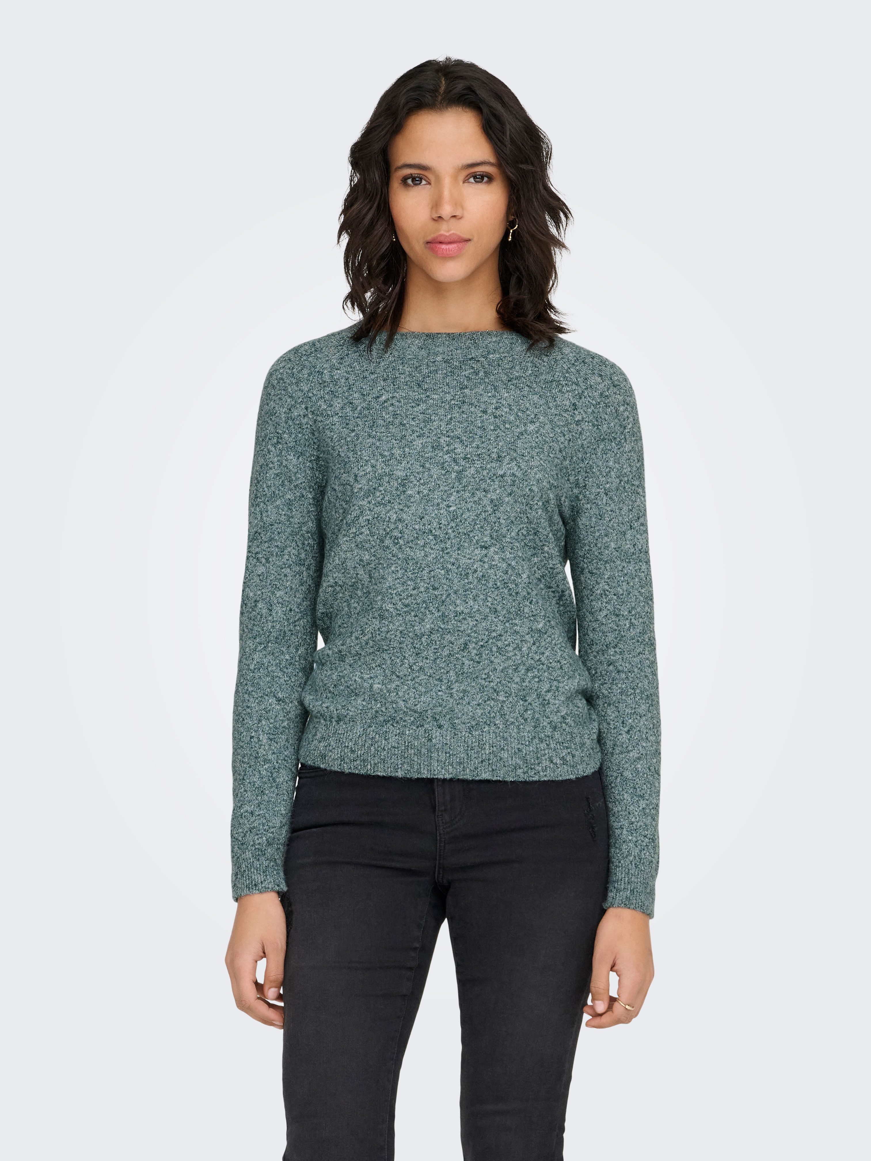 ONLY Rundhalspullover ONLRICA LIFE L/S PULLOVER KNT NOOS Materialmix, regular fit