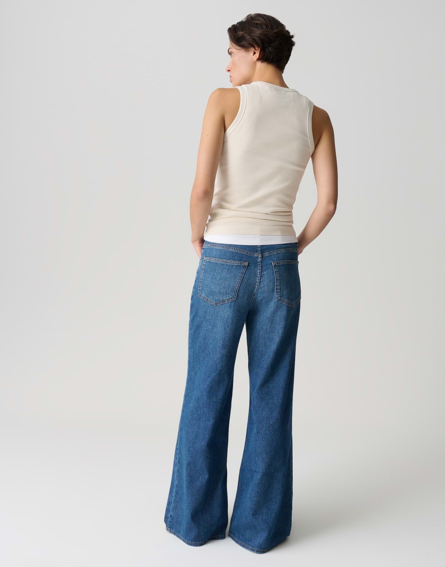 OPUS PANTS Palazzohose MARI WILLOW Palazzo mit Powerstretch Mid Rise