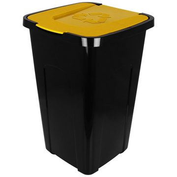 Centi Mülleimer Abfalltonne Recycling 50L - 3er Set, Abfallsammler Mülltonne Mülltrenner Mülltrennsystem Trennsystem