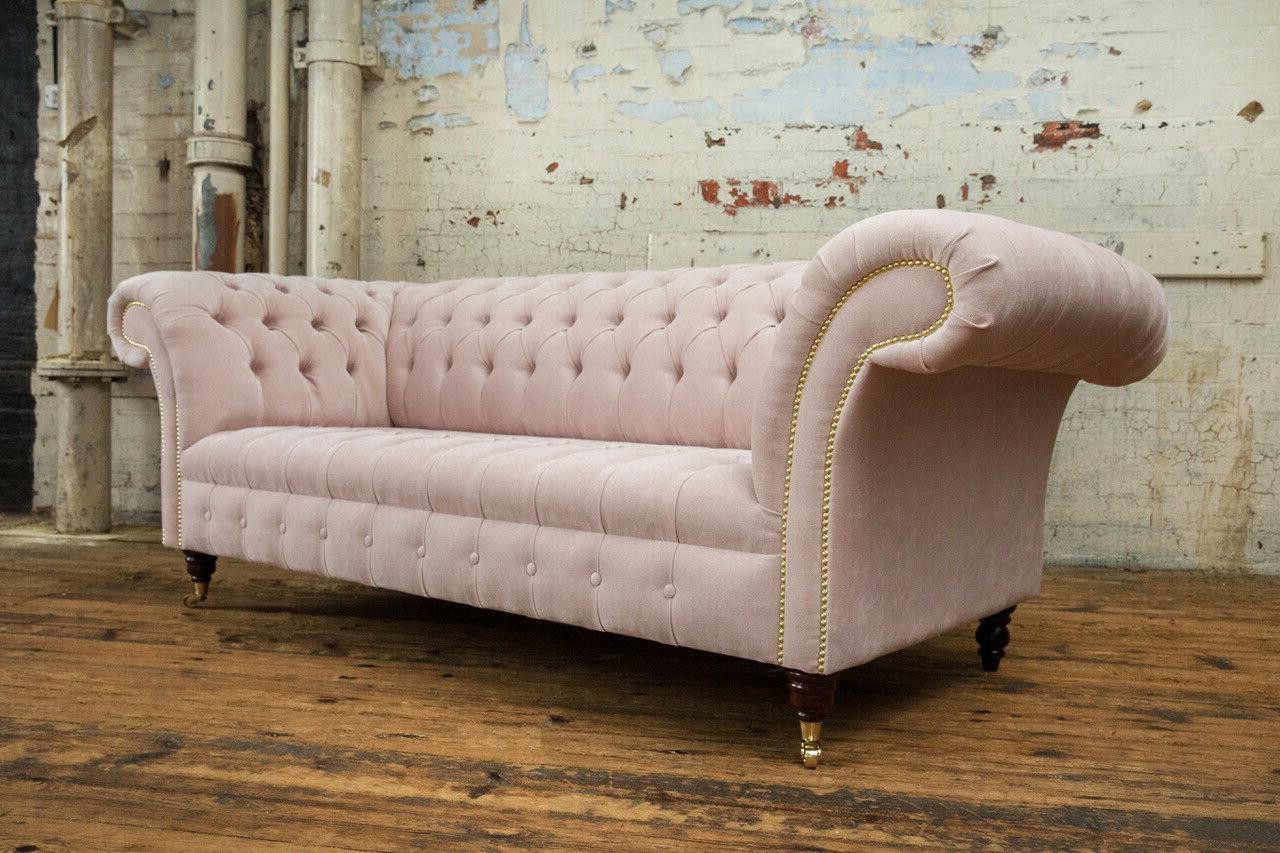 Xlmoebel Chesterfield-Sofa Elegantes Chesterfield Sofa aus Leder und Stoff in XXL-Größe, 1 Teile, Hergestellt in Europa