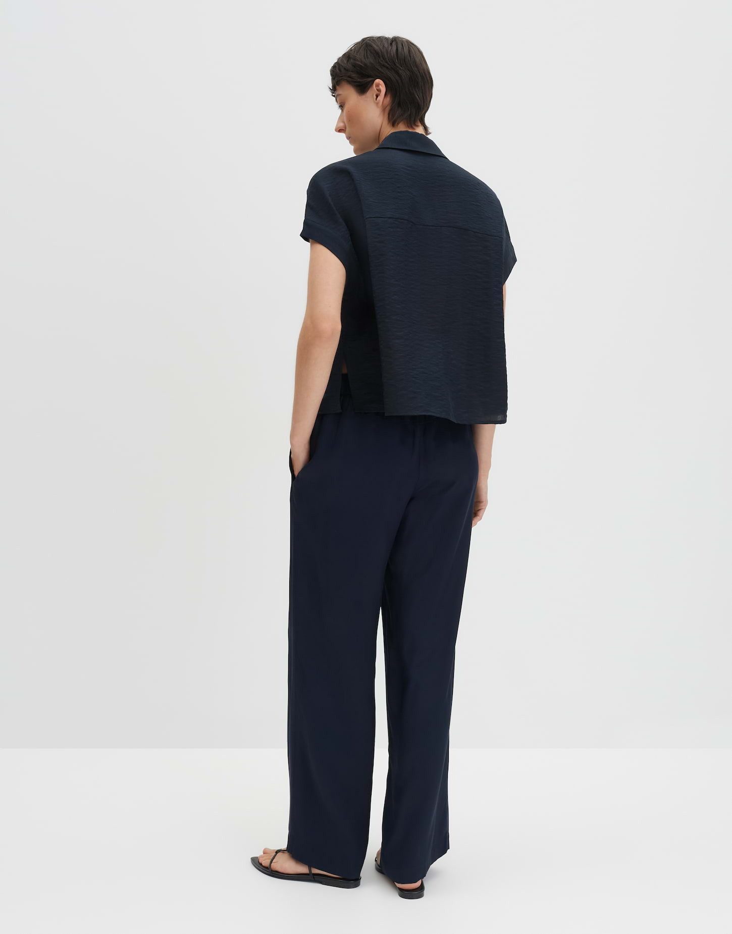 someday Kurzarmbluse ZLEANA Loose mit Kreppstruktur