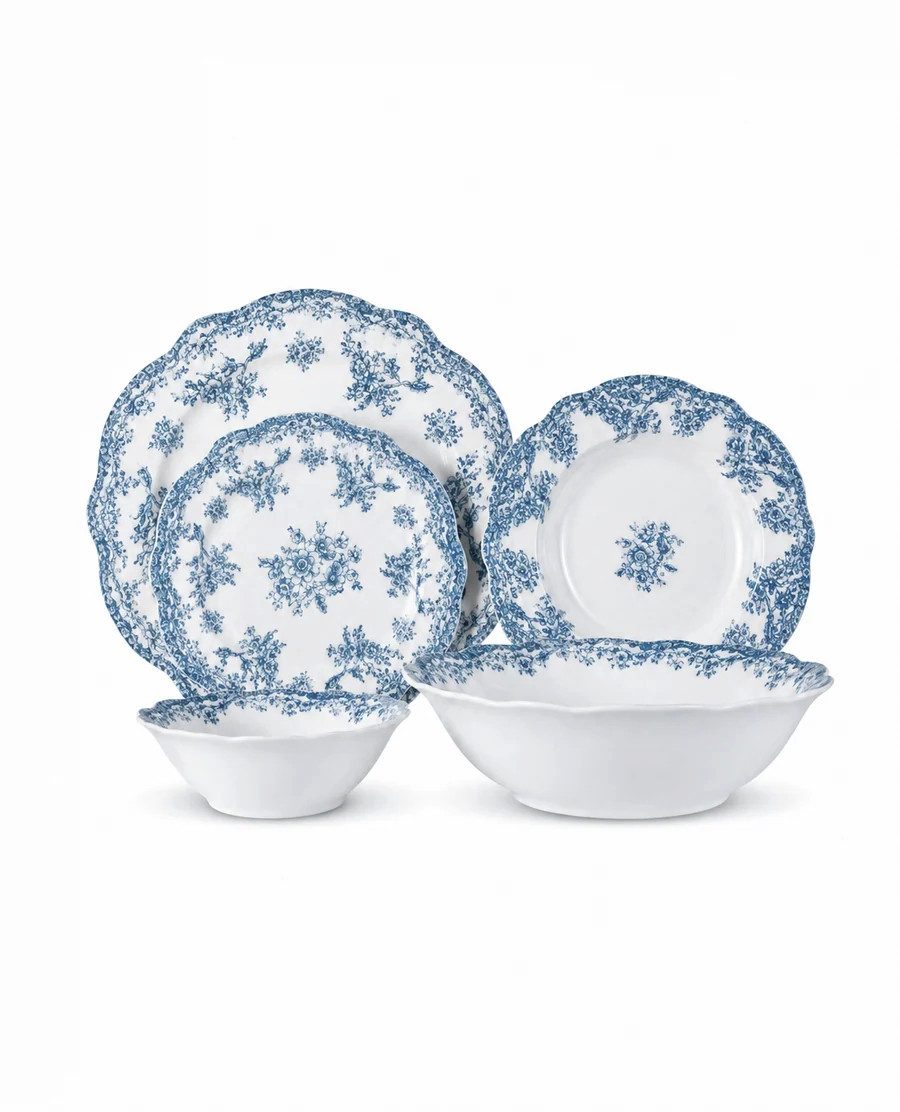 EmirtexHome Geschirr-Set Valenti Vintage Geschirrset – 25-teilig (25-tlg), Porzellan