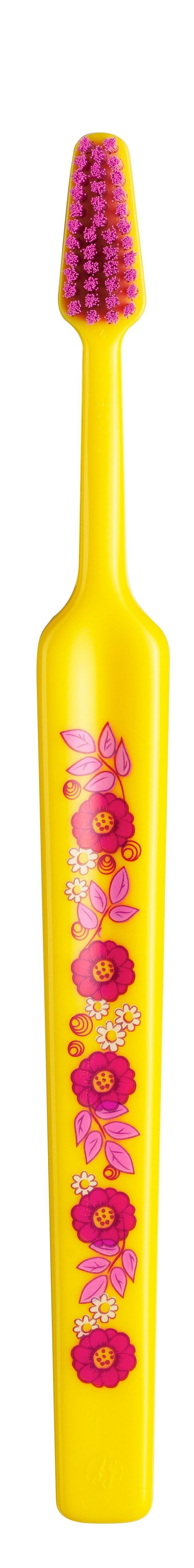 TePe Zahnbürste 3x TePe Select Graphic soft Zahnbürste gelb-pink