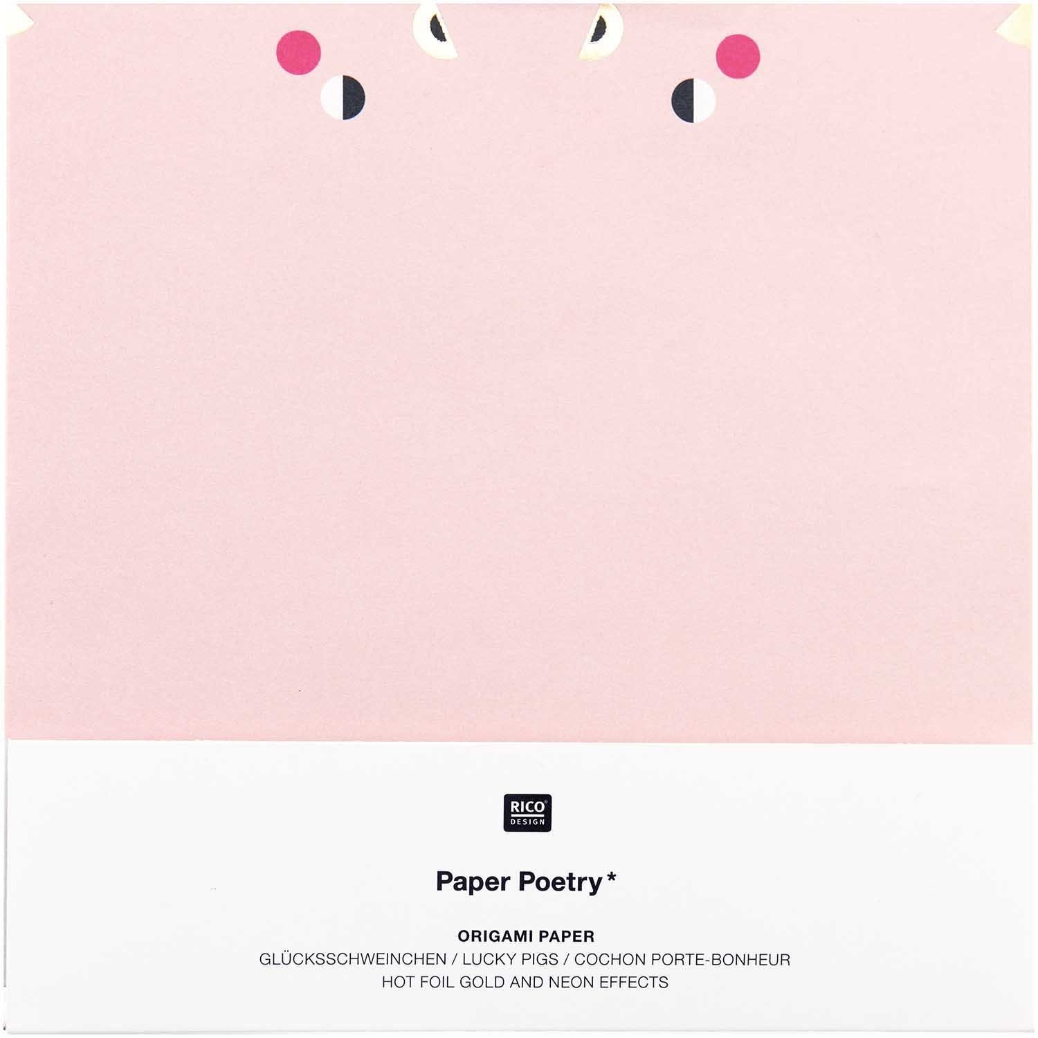 Rico Design Kraftpapier Glücksschweinchen, 30 Blatt