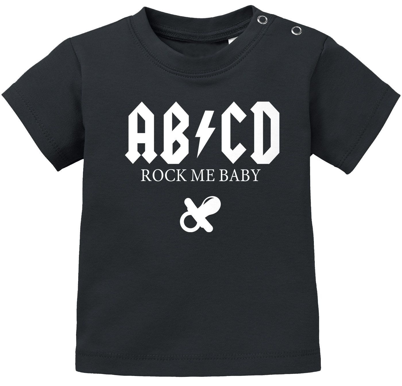 Print-Shirt Baby T-Shirt kurzarm Babyshirt ABCD Rock me Baby Hardrock Jungen