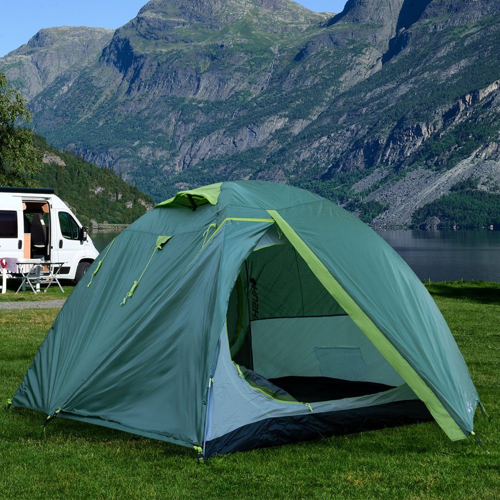 Husky Kuppelzelt, Camping Zelt groß 3 Personen Zelt Kuppelzelt grün leicht Campingzelt