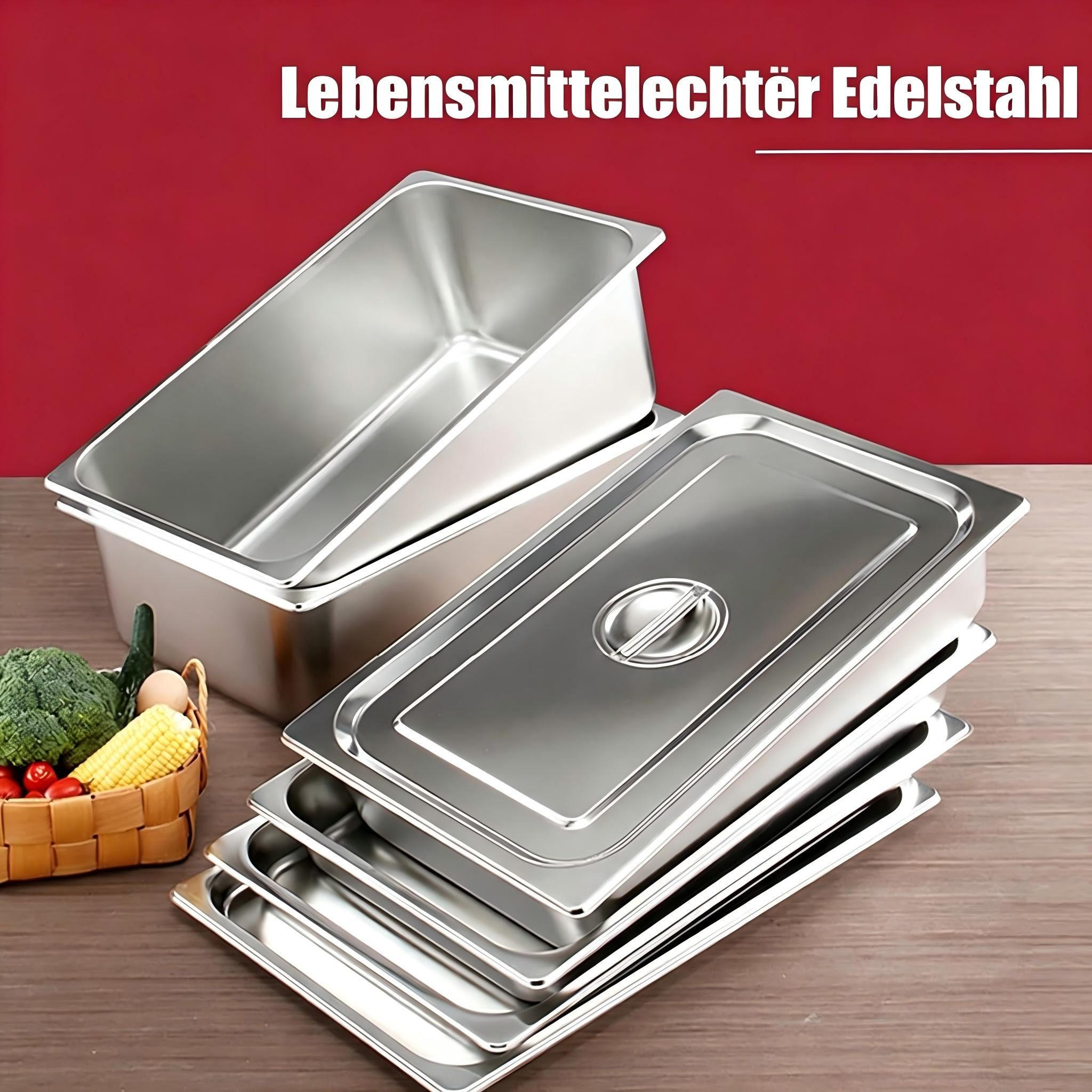 Kityhome Panierschale 3-teiliges Panier-Set, Edelstahl Panierstraße Set mit Deckel, Edelstahl, (Set, 3-tlg), 3 Behälter 3 Deckel,Stapelbar,Zum Marinieren, Porti – Bild 5 von 5