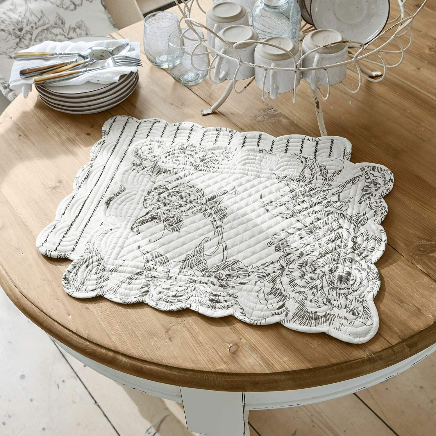 Mirabeau Platzset Platzset 2er Set Calarion weiß/grau