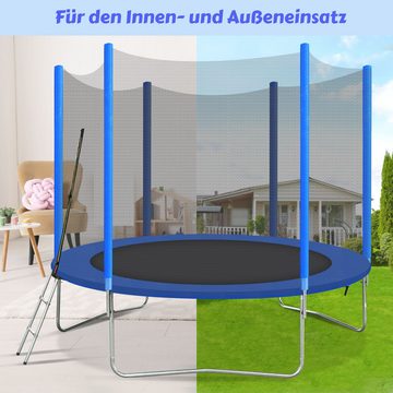 EXTSUD Kindertrampolin Kindertrampolin, 10ft verzinktem Stahl Runde Trampolin mit Treppe, Ø 308 cm