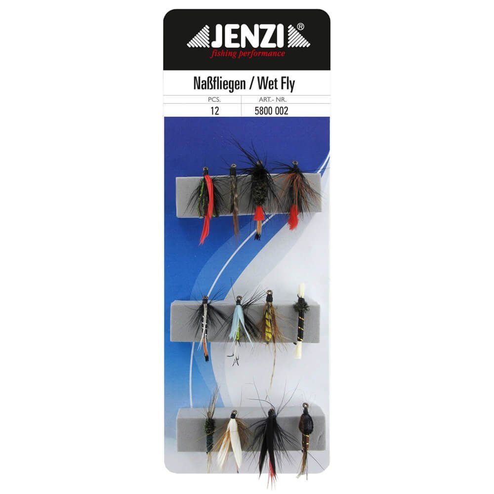 Kunstköder Jenzi Insektenimitate Fliegenset Naßfliegen 12Stk.
