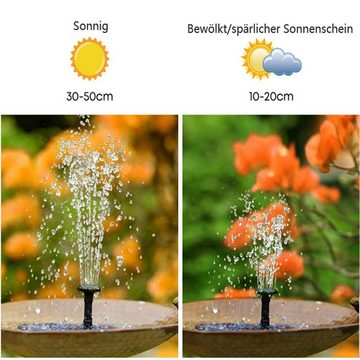 KINSI Solarpumpe Solarbrunnen,Gartenbrunnen,Teichpumpen,Springbrunnenpumpen,Farb-LEDs, Maximale Durchflussmenge: 200L/h