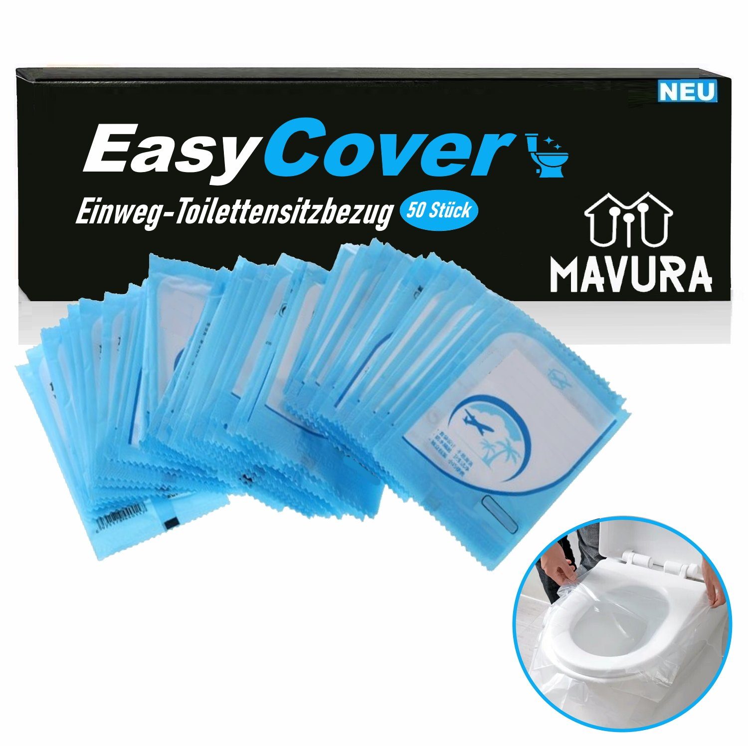 MAVURA WC-Deckelbezug EasyCover Einweg Toiletten Auflagen günstig online kaufen