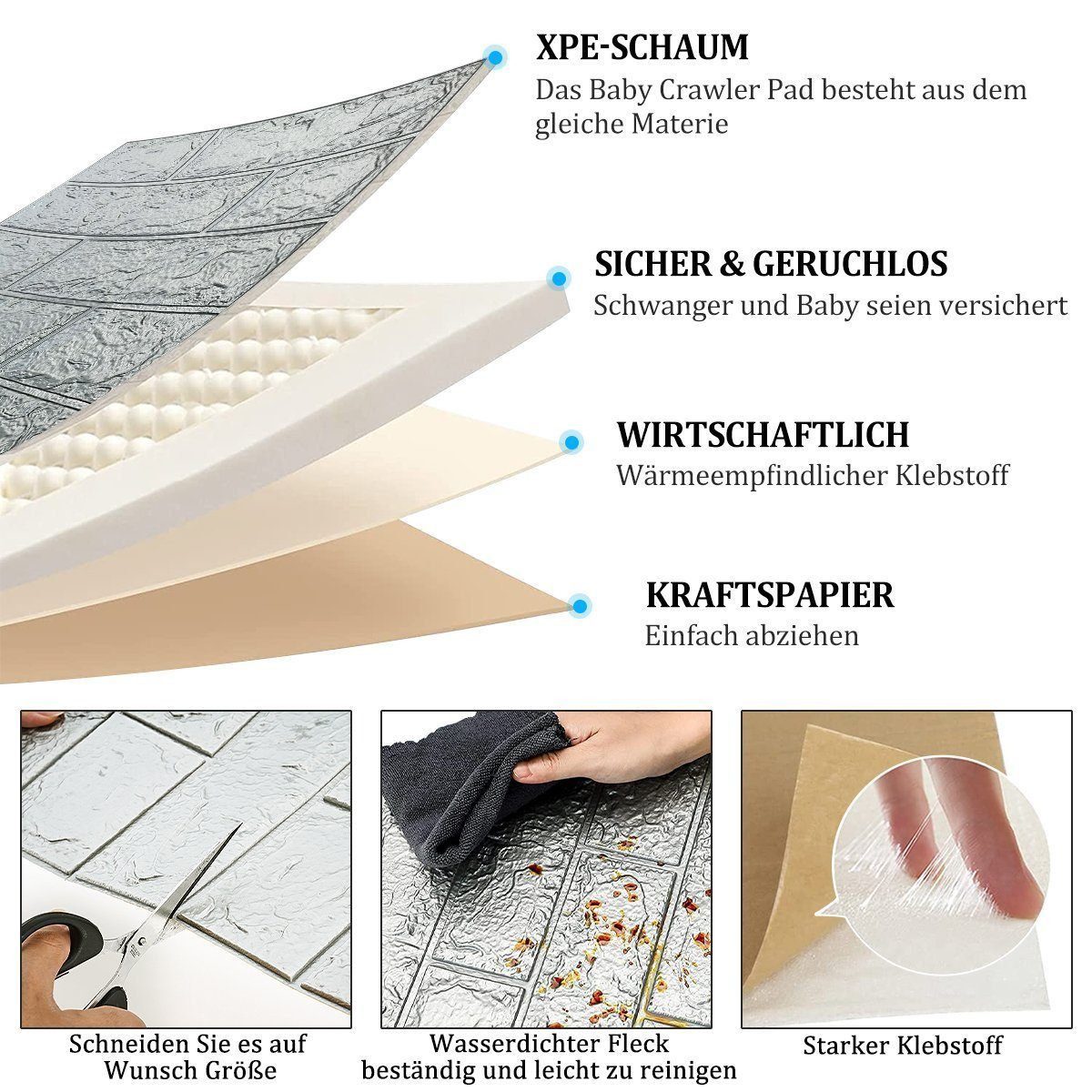ZEUOPQ 3D Wandpaneel 12PCS selbstklebende dreidimensionale günstig online kaufen