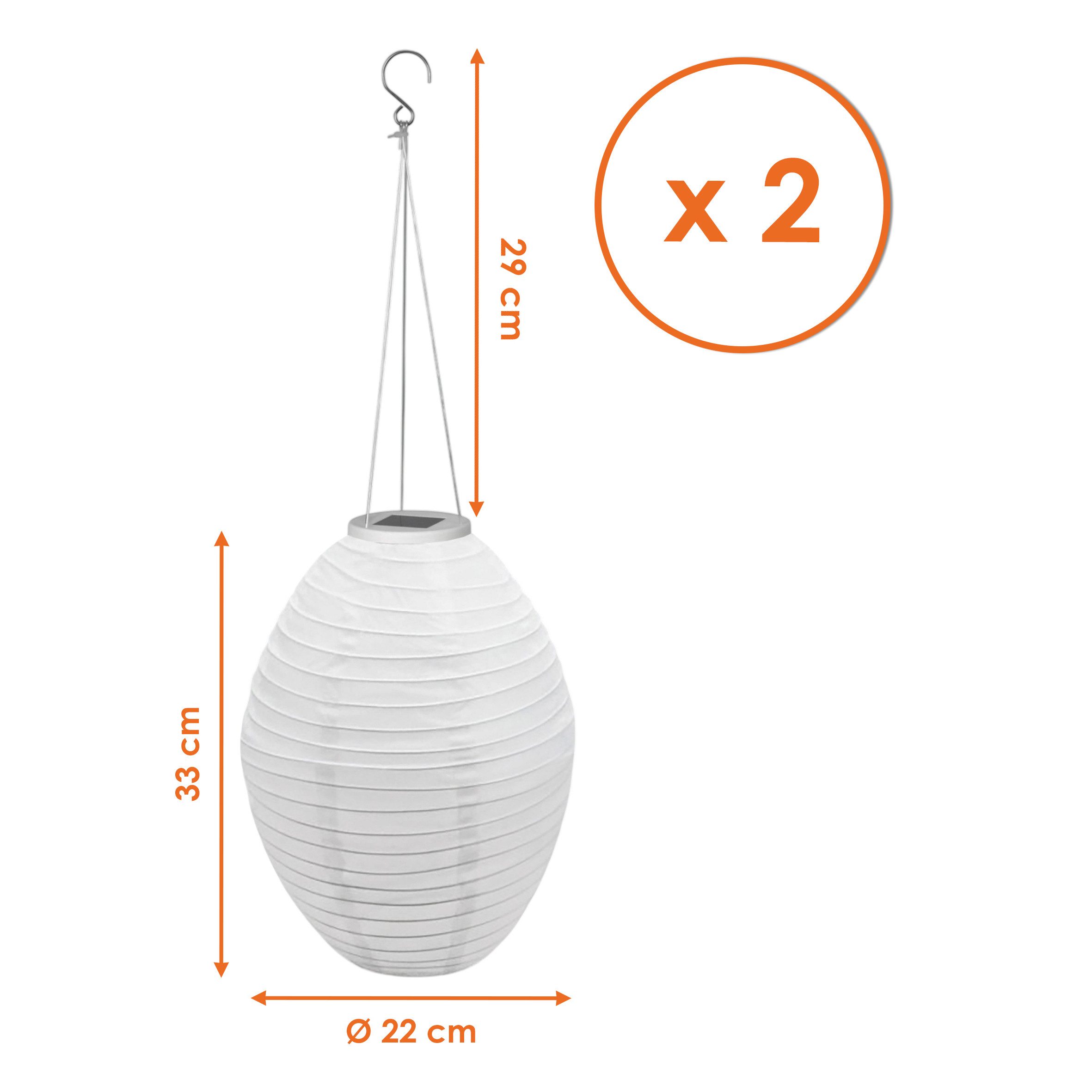 Spetebo LED Solarleuchte LED Solar Lampion - Garten Deko Beleuchtung warm weiß, Solar betrieben, LED fest integriert, warm weiß, Automatische Einschaltung bei Dämmerung
