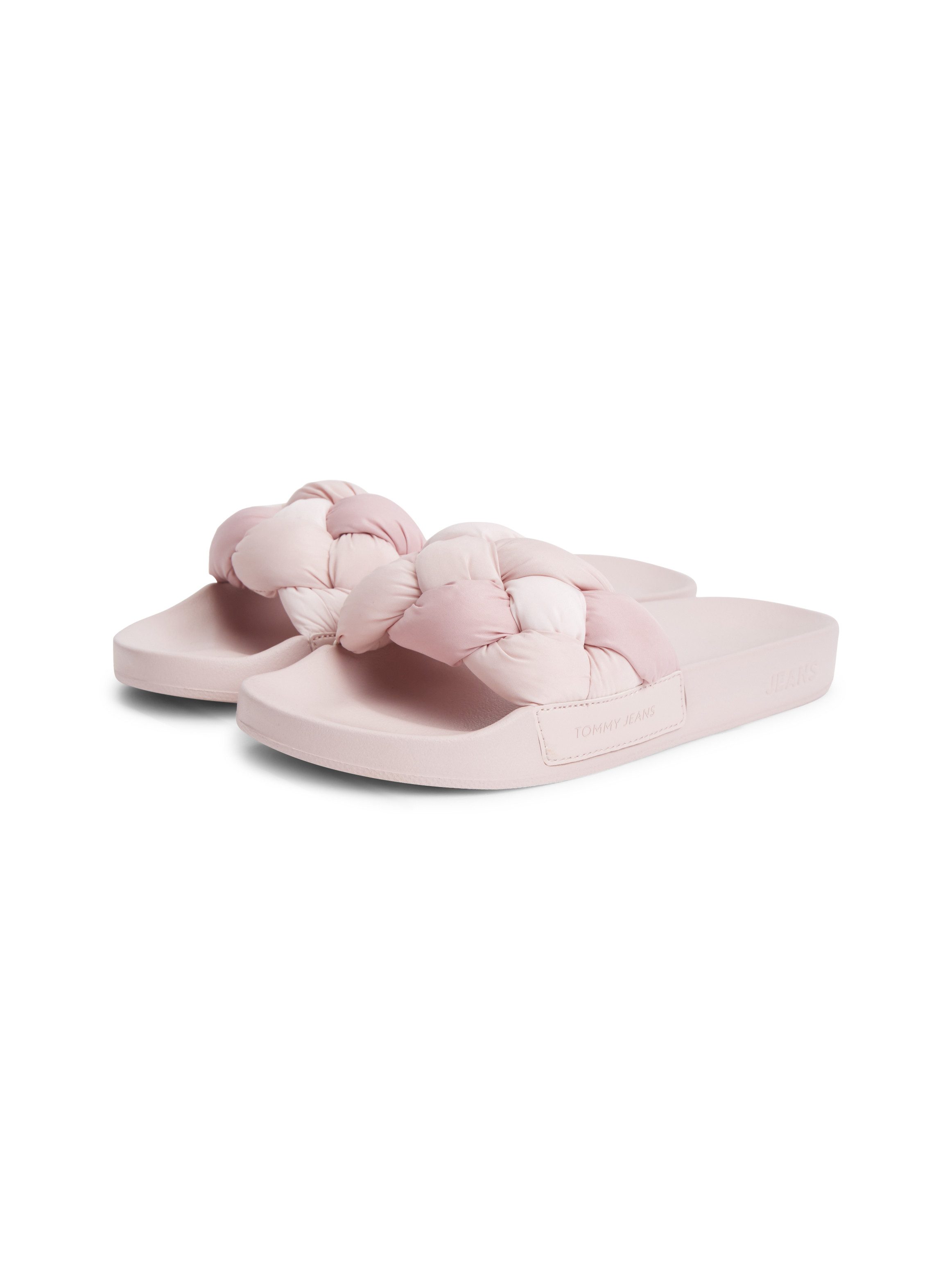 Tommy Jeans TJW BRAIDED SLIDES Pantolette Sommerschuh, Schlupfschuh, Strandschuh mit geflochtener Bandage