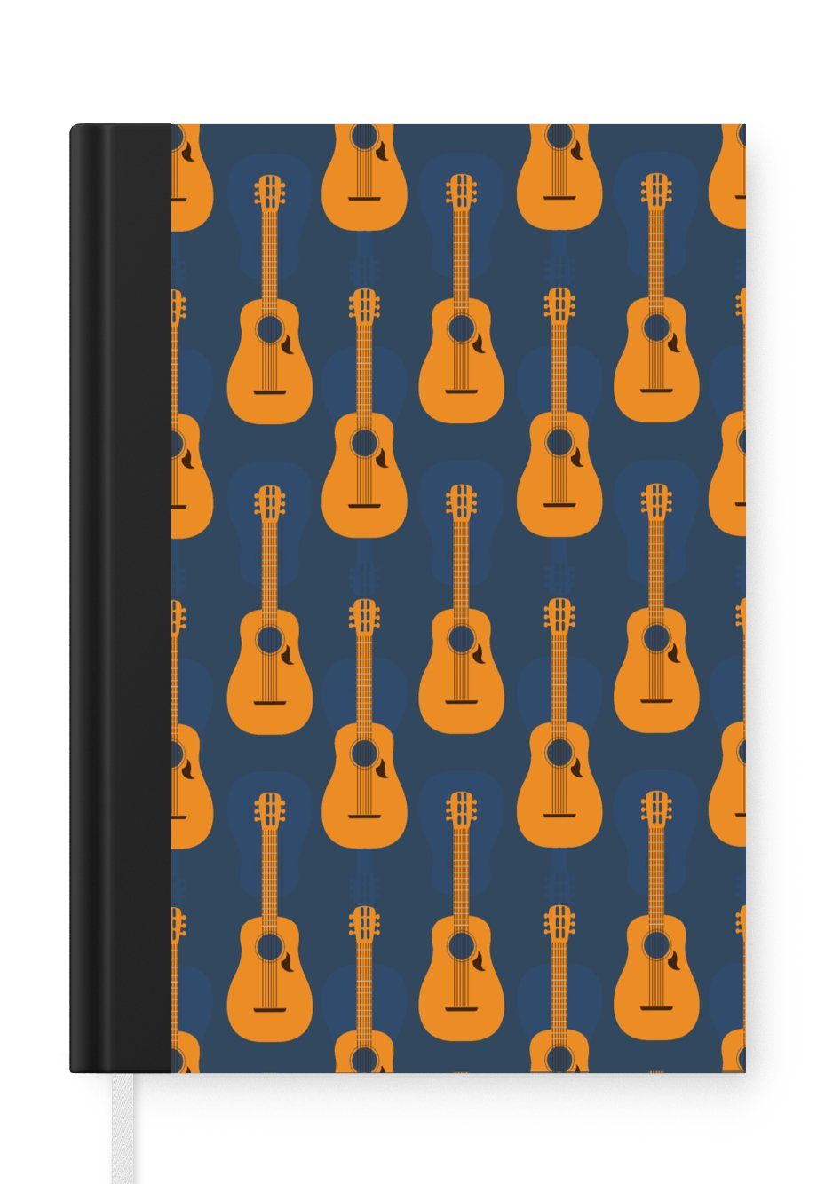 MuchoWow Notizbuch Gitarre - Patterns - Musik, Journal, Merkzettel, Tagebuch, Notizheft, A5, 98 Seiten, Haushaltsbuch | Notizbücher
