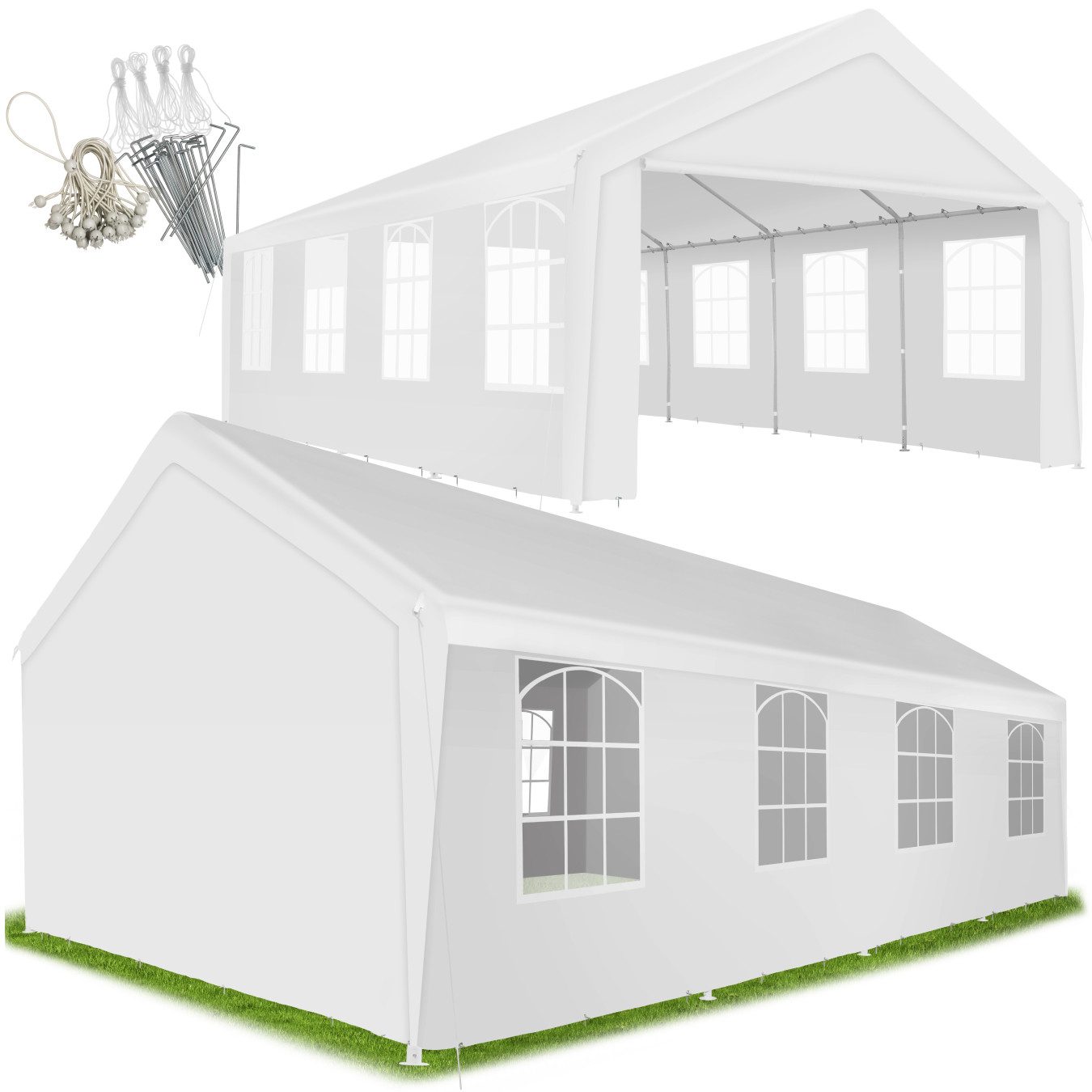 tectake Pavillon Partyzelt, mit 4 Seitenteilen, (800 x 400 x 315 cm, Komple günstig online kaufen