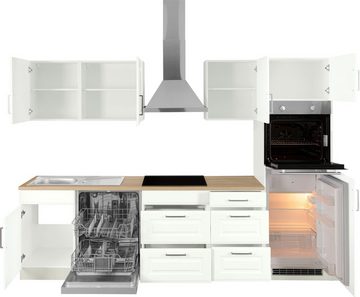 HELD MÖBEL Küchenzeile Stockholm, Breite 280 cm, mit hochwertigen MDF Fronten im Landhaus-Stil