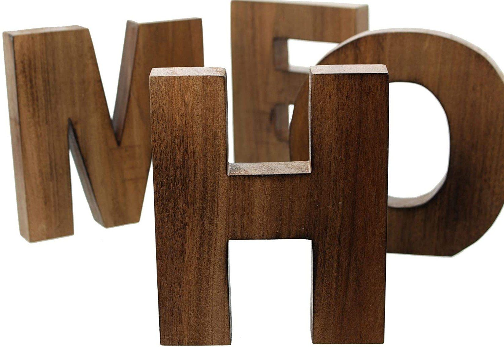 aus Schriftzug St) Holz, 15cm Deko-Buchstaben hoch, "Home" Holzbuchstaben (4 Dekoleidenschaft