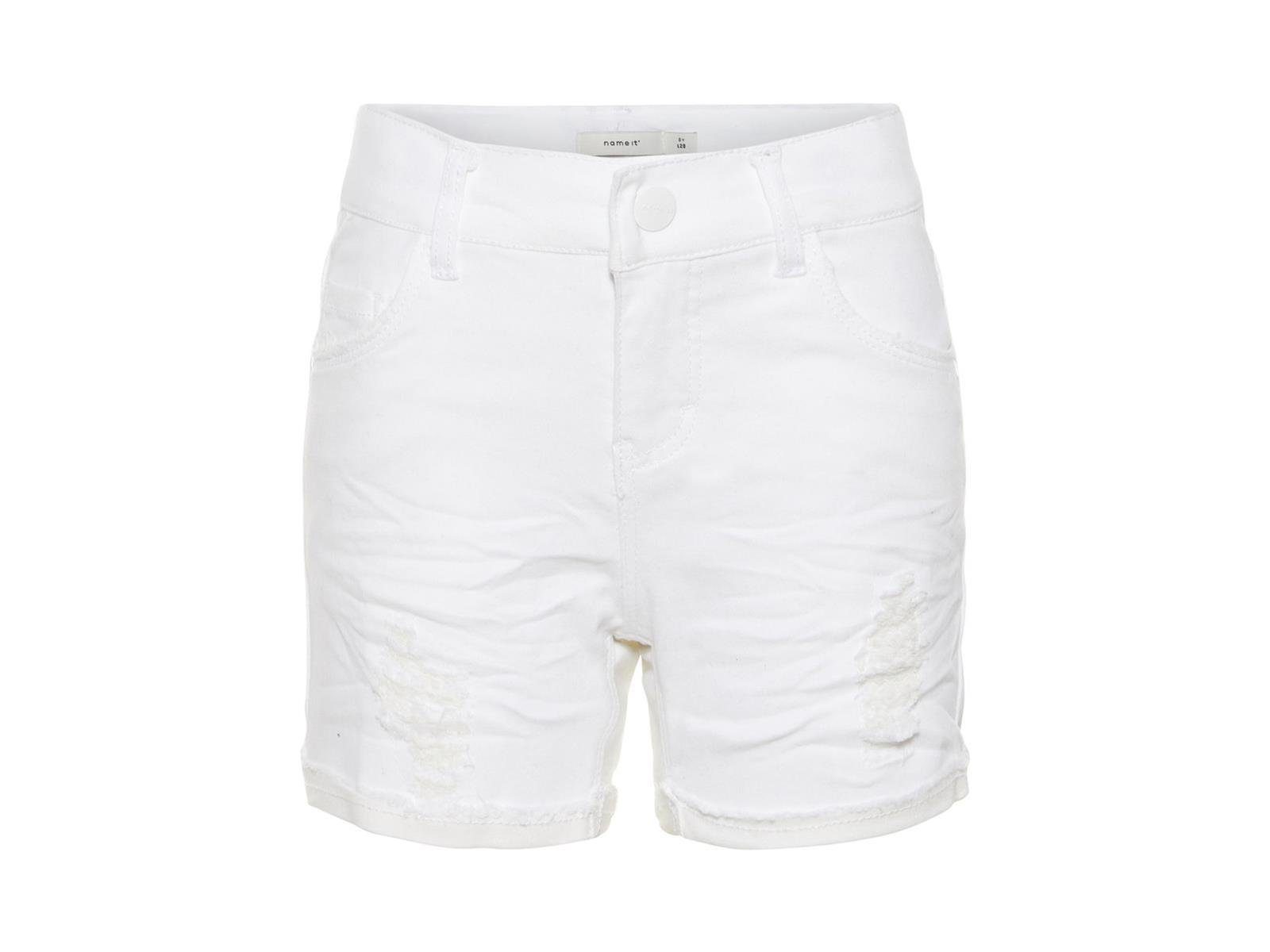 Jeansshorts Name It Mädchen kurze Stretch-Jeans mit Rippdetails