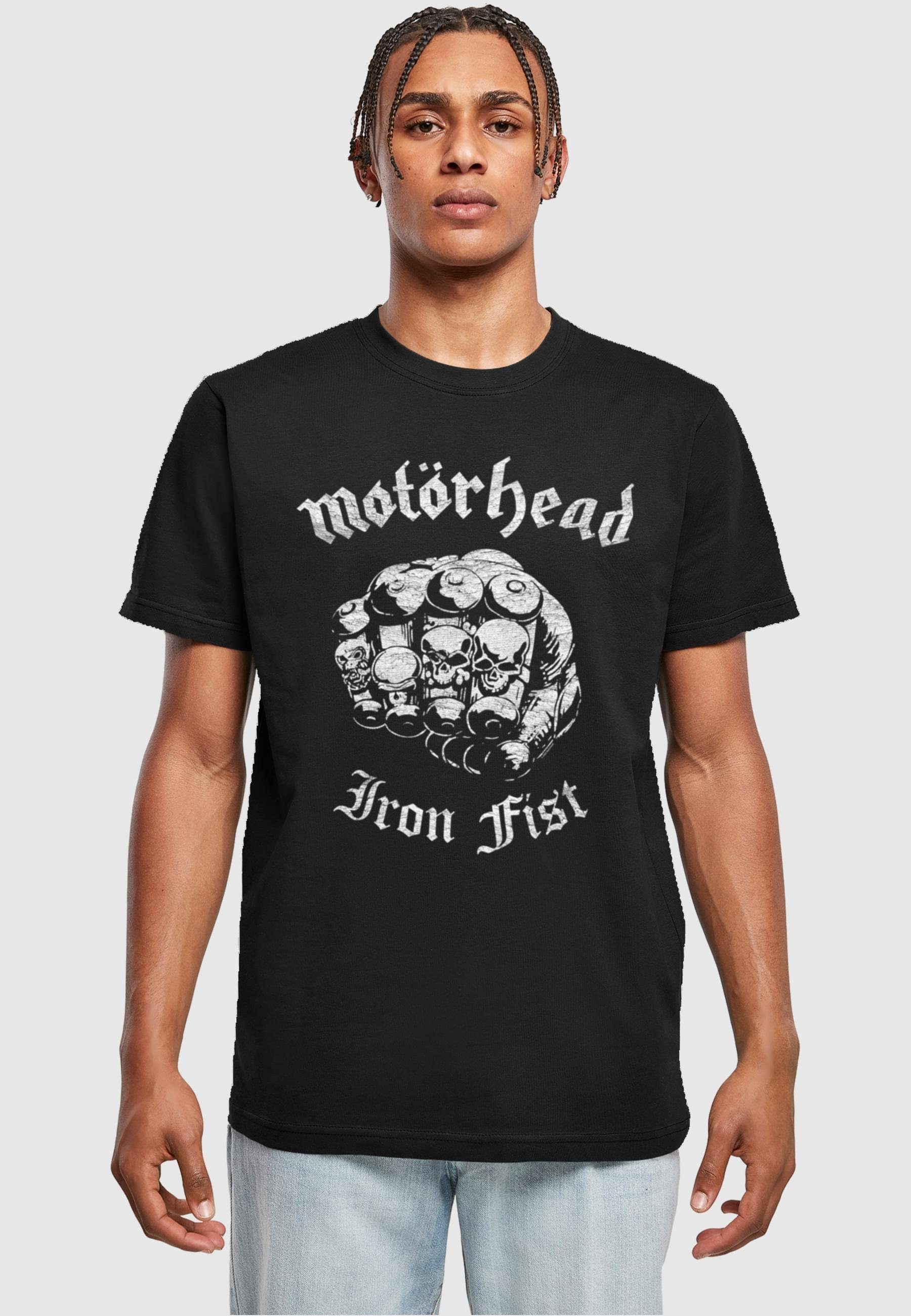 Herren Neck T-Shirt T-Shirt Round Merchcode Fist Motorhead Iron - black (1-tlg)