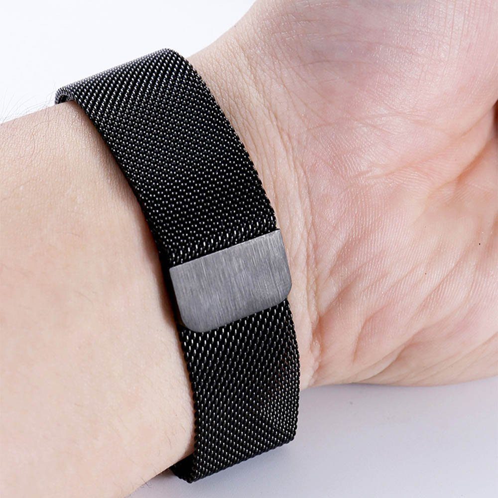 Sunicol Uhrenarmband 18/20/22mm Uhrenarmband, Mesh-Edelstahl, Magnetschließe, Schnellverschluss für Smart Watch oder normale Uhr