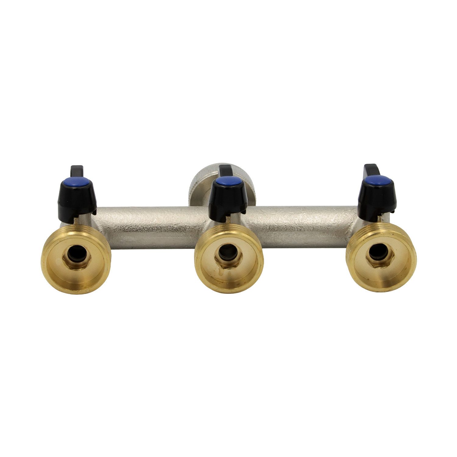 Stabilo Sanitär Gewindefitting Wasserverteiler 3-fach 1" Messing – Bild 4 von 5