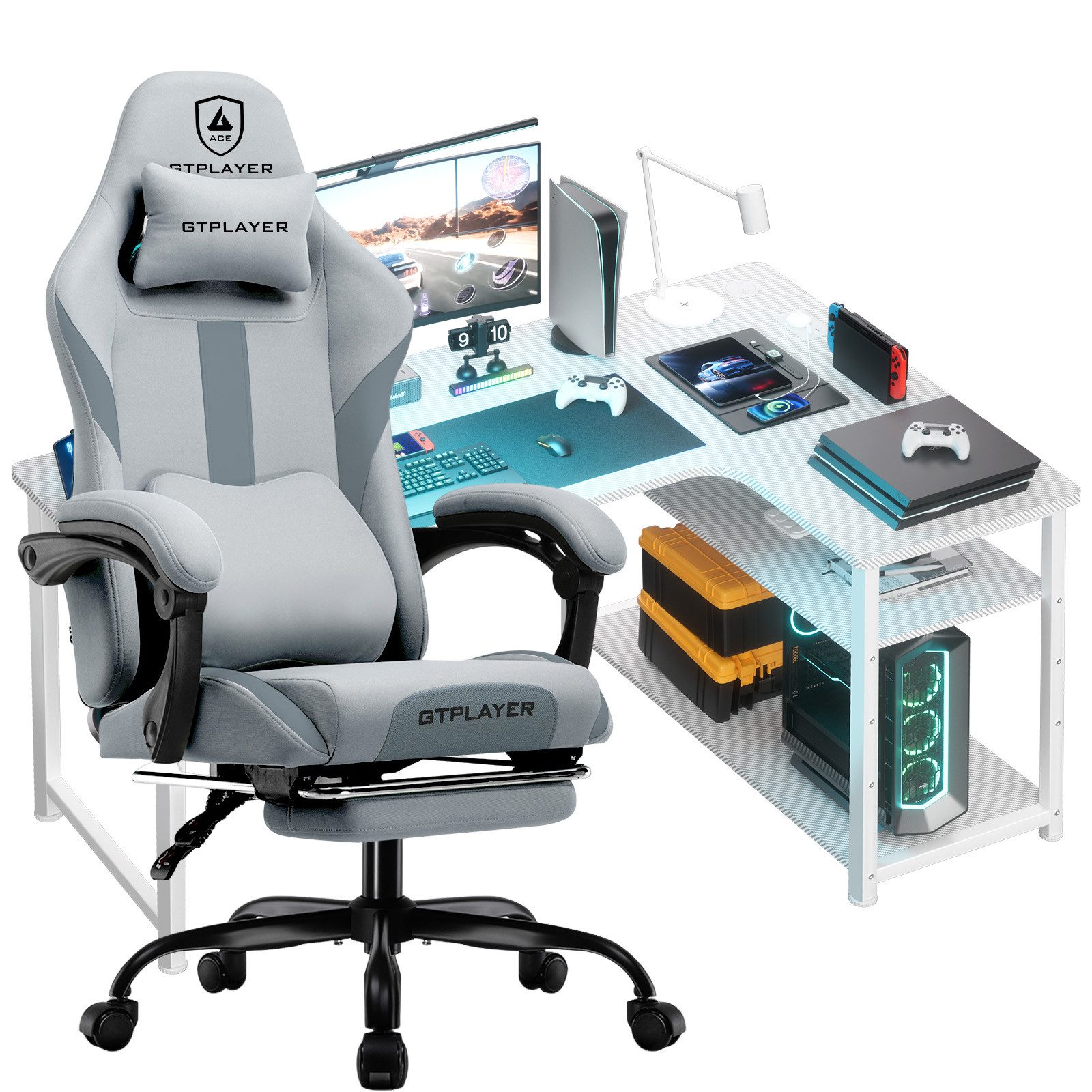GTPLAYER Gaming-Stuhl Gaming Tisch + Gaming günstig online kaufen