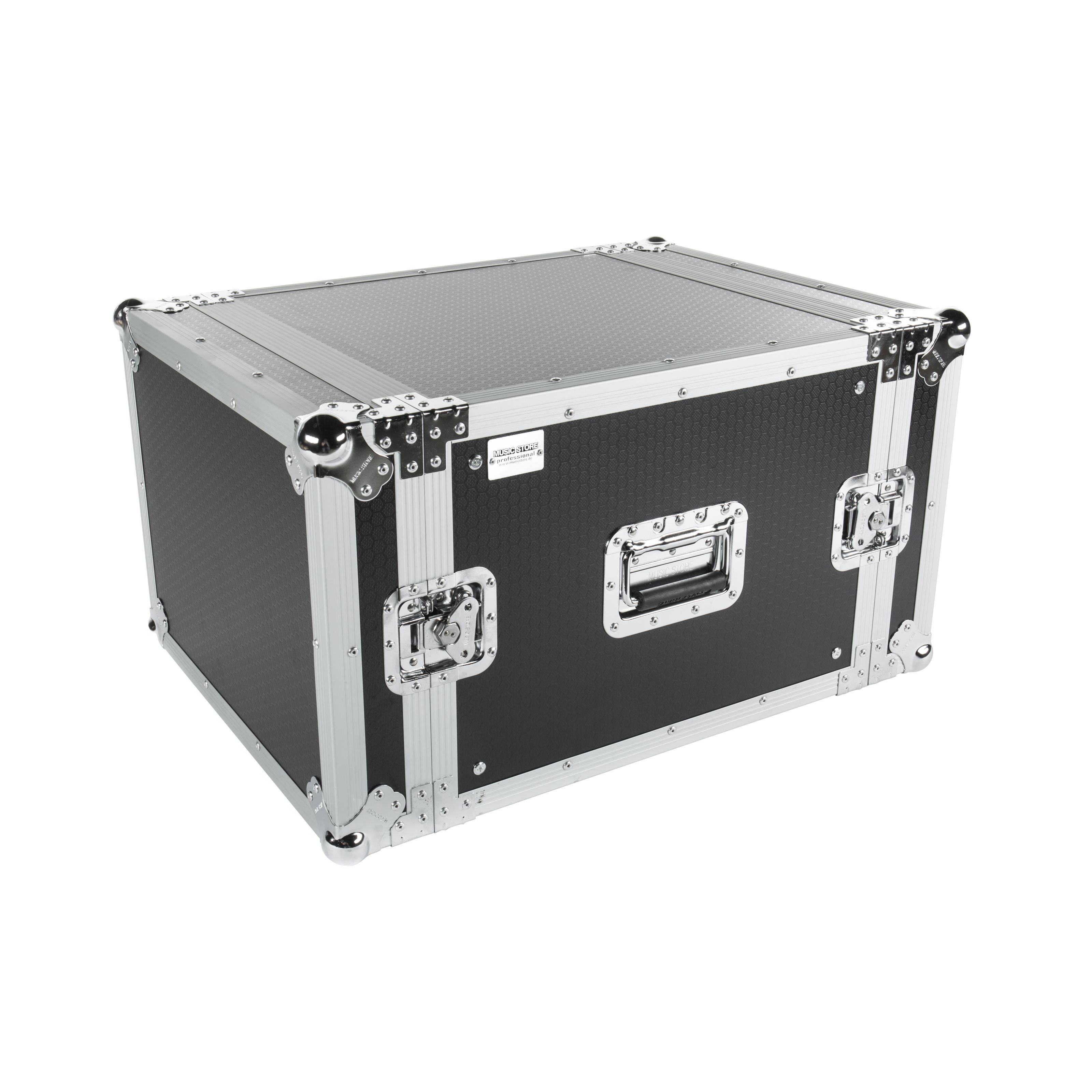 MUSIC STORE Koffer, 19" DD Pro Case 8HE, Holzrack, Rackschienen, Butterfly-Verschlüsse
