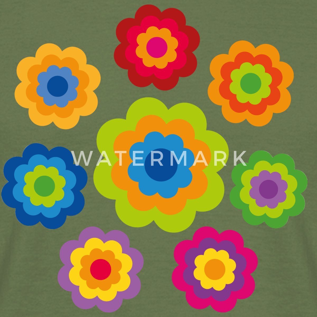 Spreadshirt T-Shirt 70er Jahre Hippie Flower günstig online kaufen