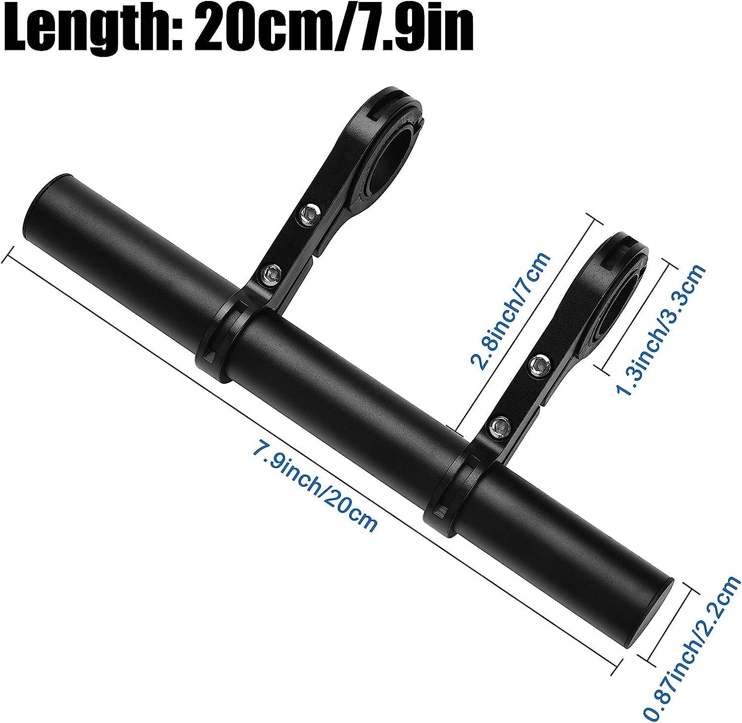 Refined Living Fahrradlenker Fahrradlenker-Extender-Halterung,Fahrrad Lenker Verlängerung, Multifunktionslenker, (20cm,Doppelte Halterung und StangeFahrrad Lenker Erweiterung Befestigungsadapter,Zum Anschluss von Fahrradlichtern,Navigationsgeräten,Handyhalterungen usw., 1-tlg), Aluminiumlegierung,Rutschfest und stoßfest