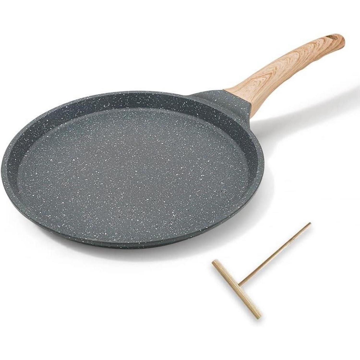 LuxusKollektion Crêpepfanne Crepe Pfanne 20 cm Antihaft Teigverteiler Induktion Black