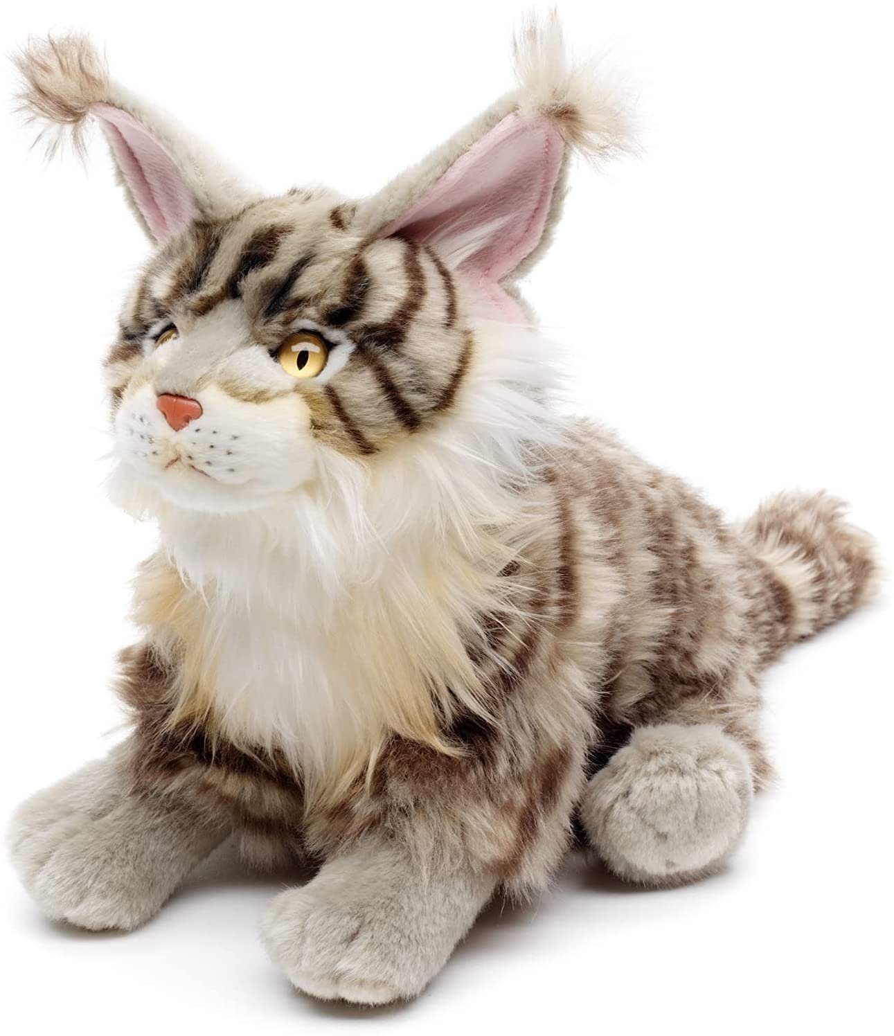 Uni-Toys Kuscheltier Maine-Coon-Katze (grau oder braun) - 27 cm (Höhe) - Plüsch, Plüschtier, zu 100 % recyceltes Füllmaterial