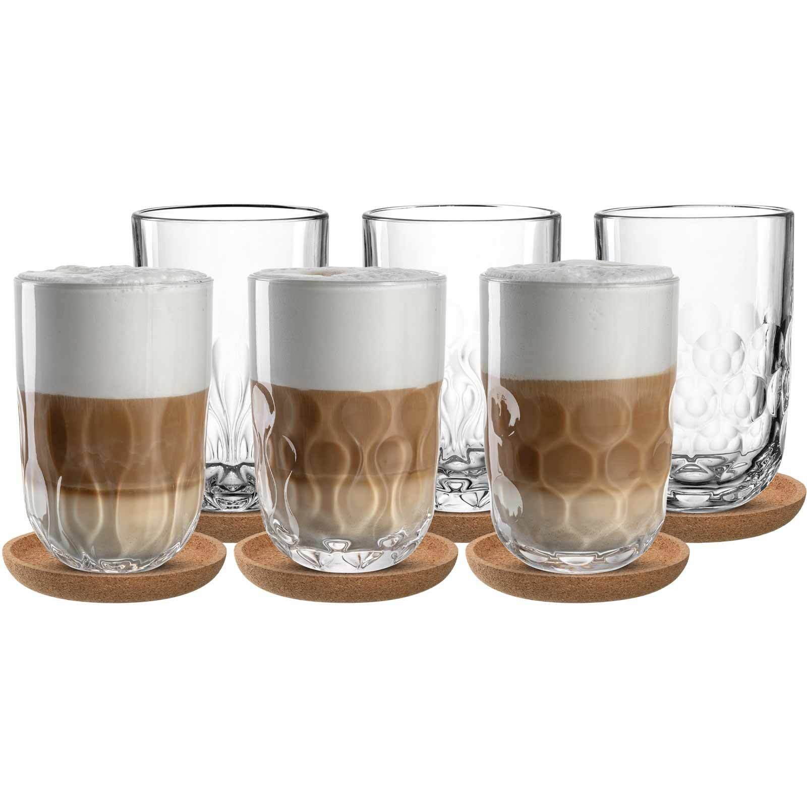 Latte-Macchiato-Glas Gocce Latte Macchiato Gläser mit Untersetzer